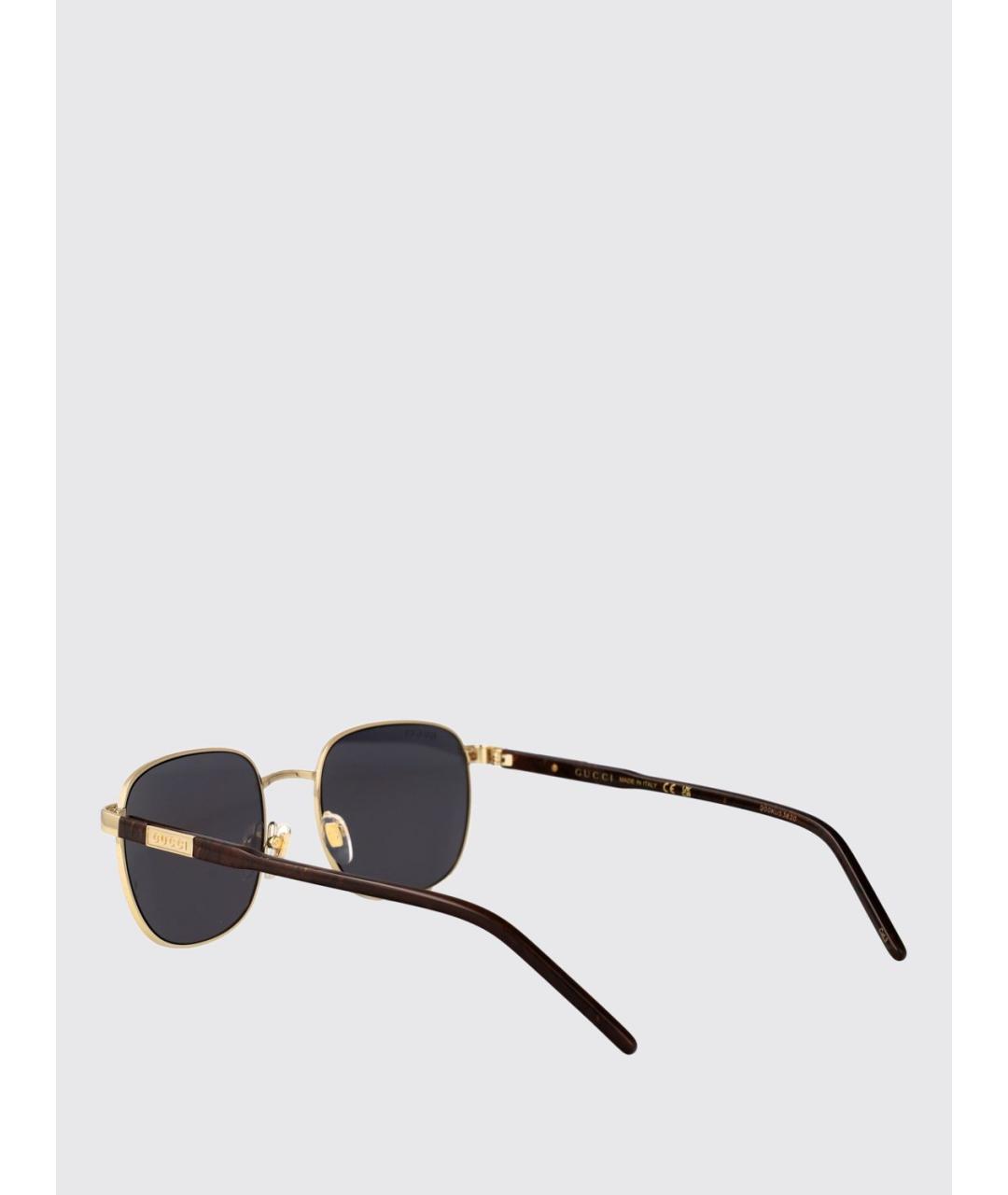 GUCCI Золотые солнцезащитные очки, фото 3