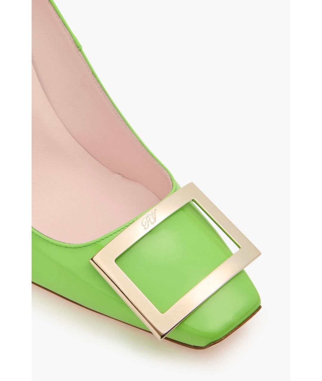 ROGER VIVIER Салатовые туфли из лакированной кожи, фото 4
