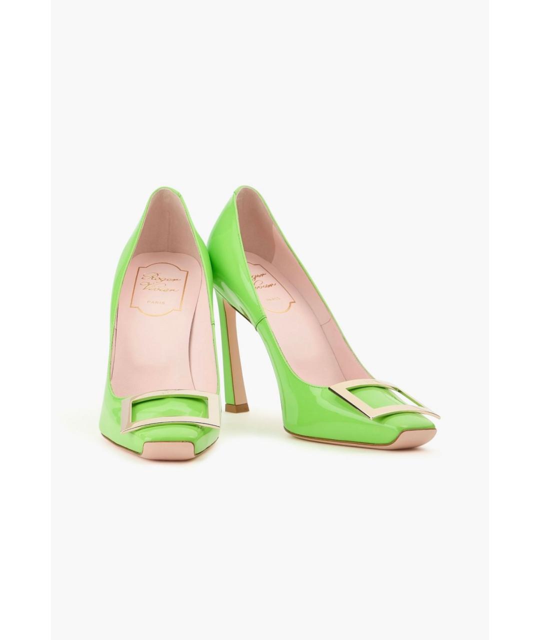 ROGER VIVIER Салатовые туфли из лакированной кожи, фото 2