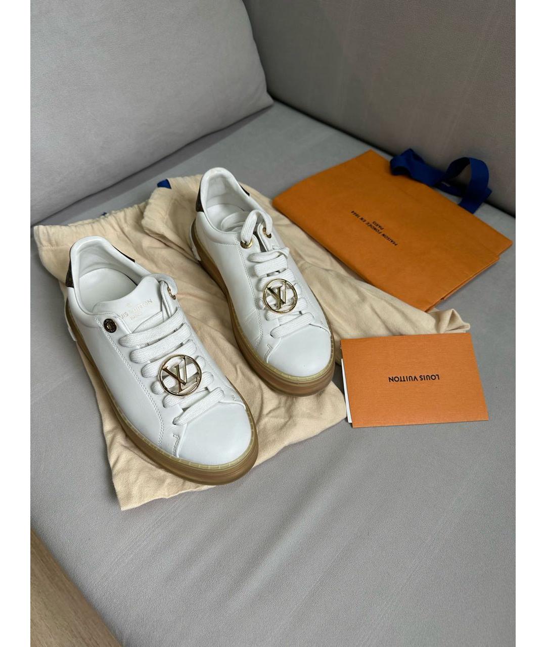 LOUIS VUITTON Белые кожаные кеды, фото 2