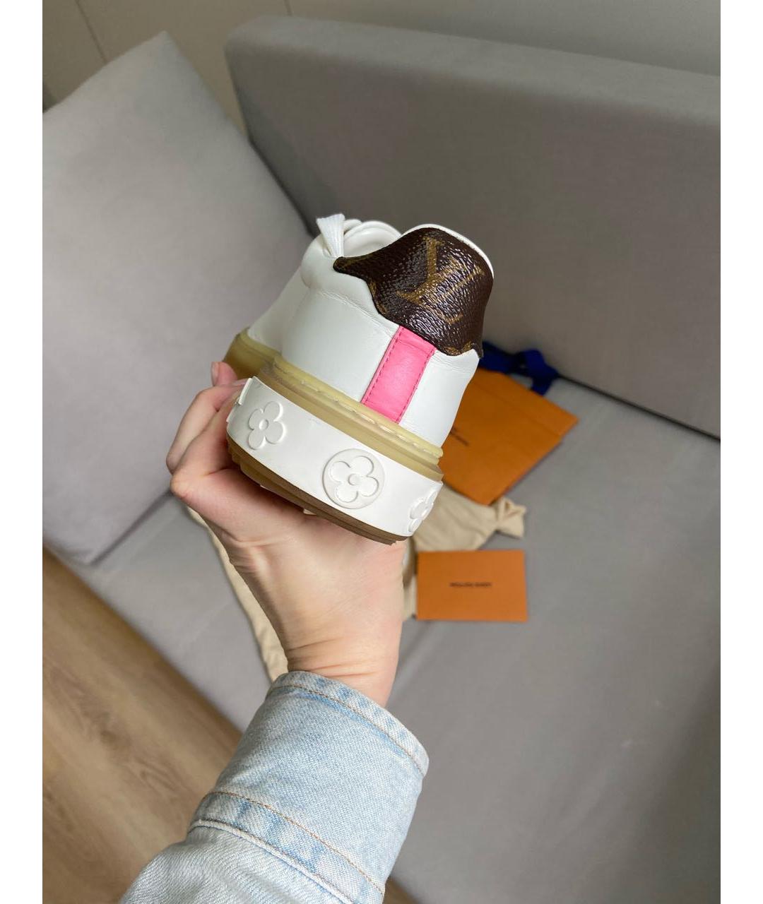 LOUIS VUITTON Белые кожаные кеды, фото 5