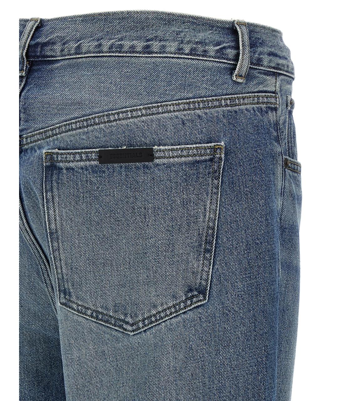 FEAR OF GOD ESSENTIALS Синие хлопковые прямые джинсы, фото 4