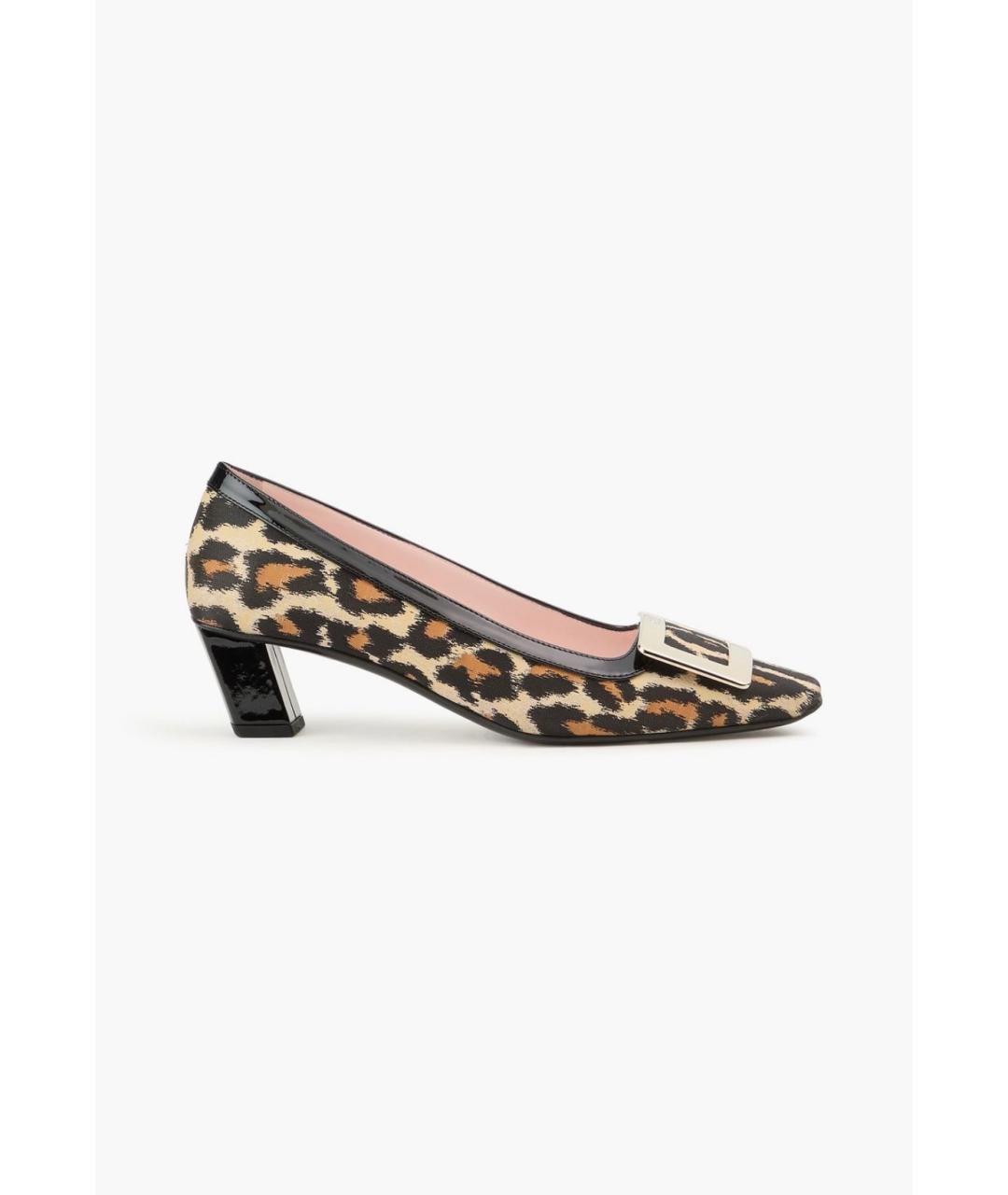 ROGER VIVIER Коричневые лодочки на низком каблуке, фото 5