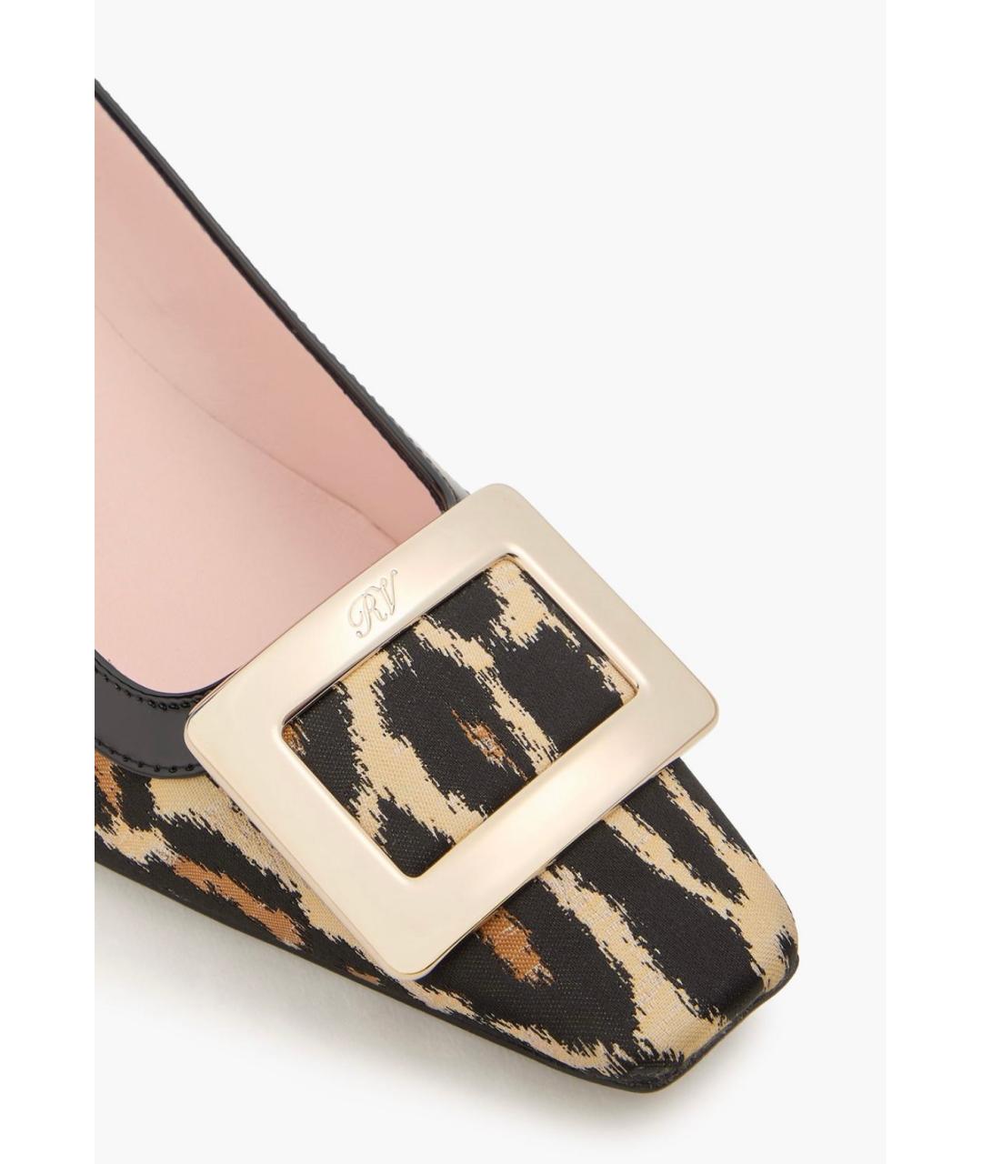 ROGER VIVIER Коричневые лодочки на низком каблуке, фото 4
