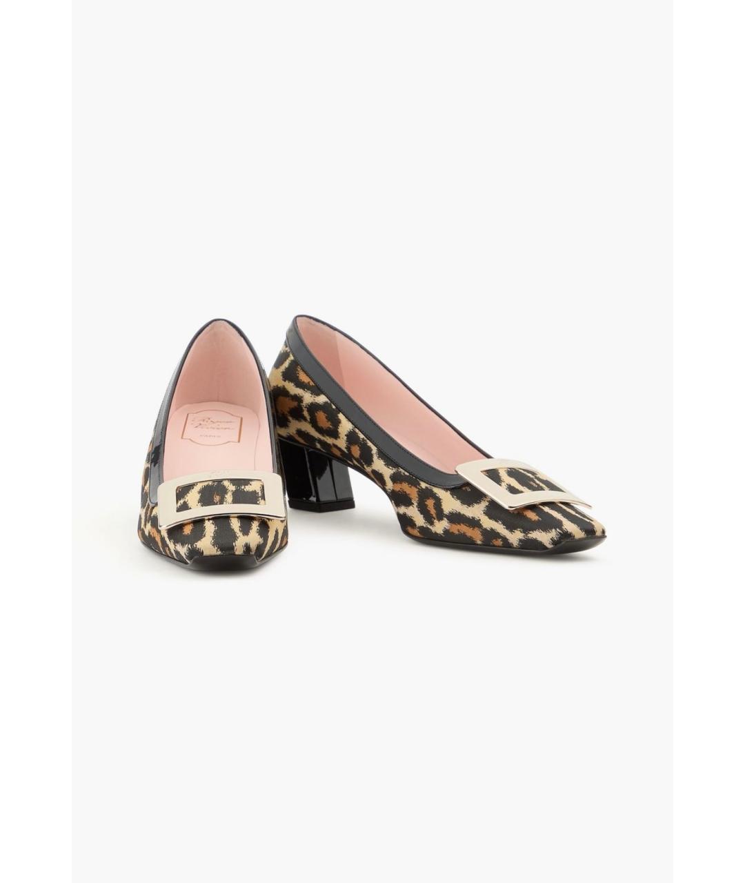 ROGER VIVIER Коричневые лодочки на низком каблуке, фото 2