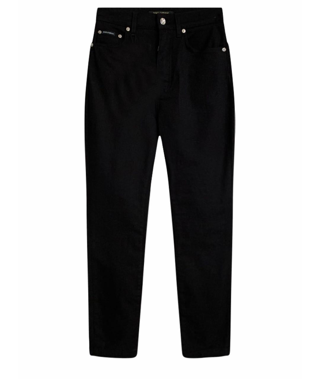 DOLCE&GABBANA Черные хлопковые прямые джинсы, фото 1