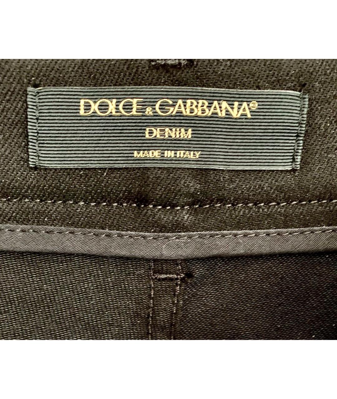 DOLCE&GABBANA Черные хлопковые прямые джинсы, фото 3
