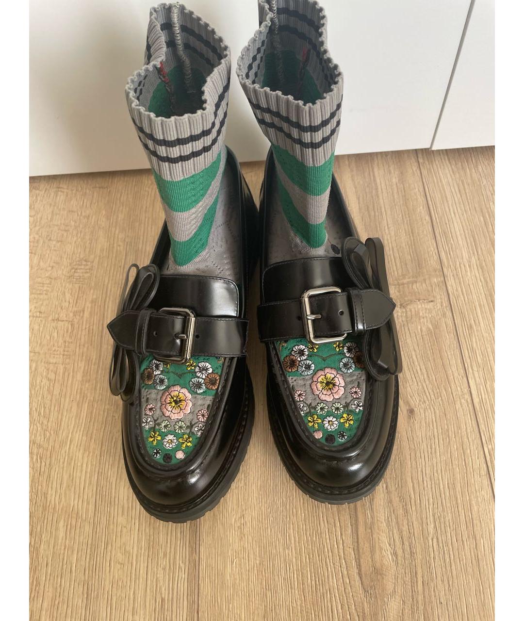 FENDI Черные кожаные лоферы, фото 2