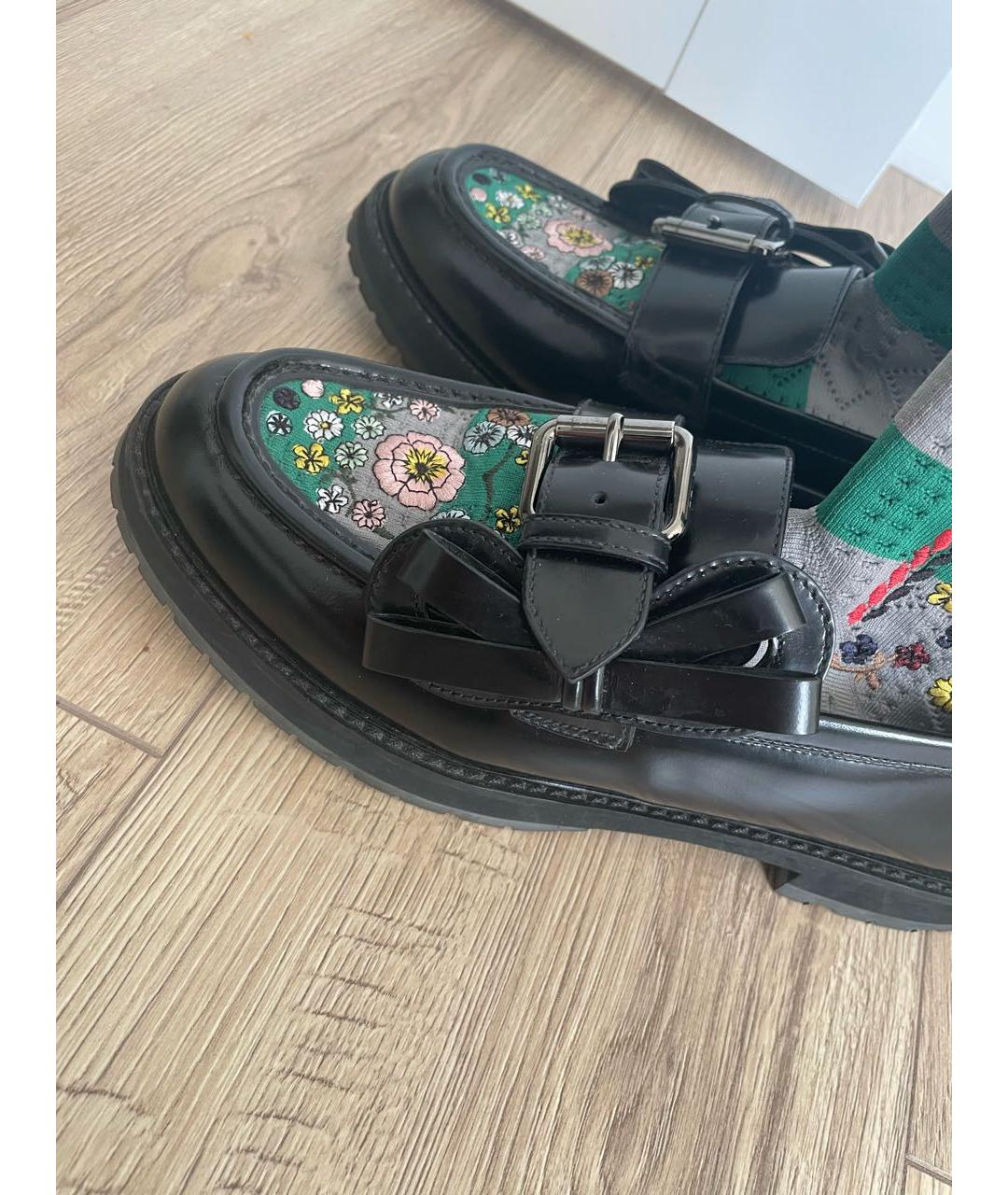 FENDI Черные кожаные лоферы, фото 6