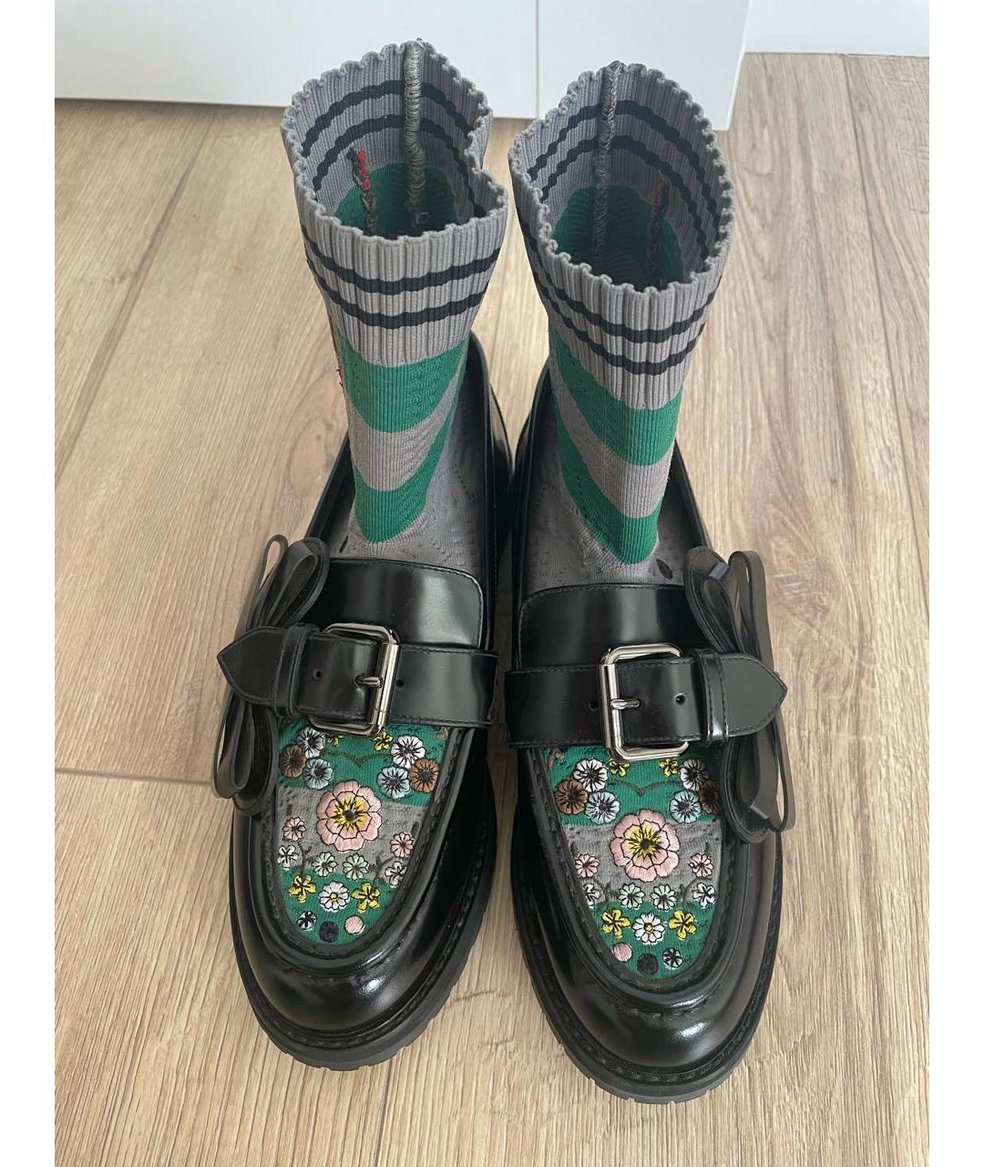 FENDI Черные кожаные лоферы, фото 7