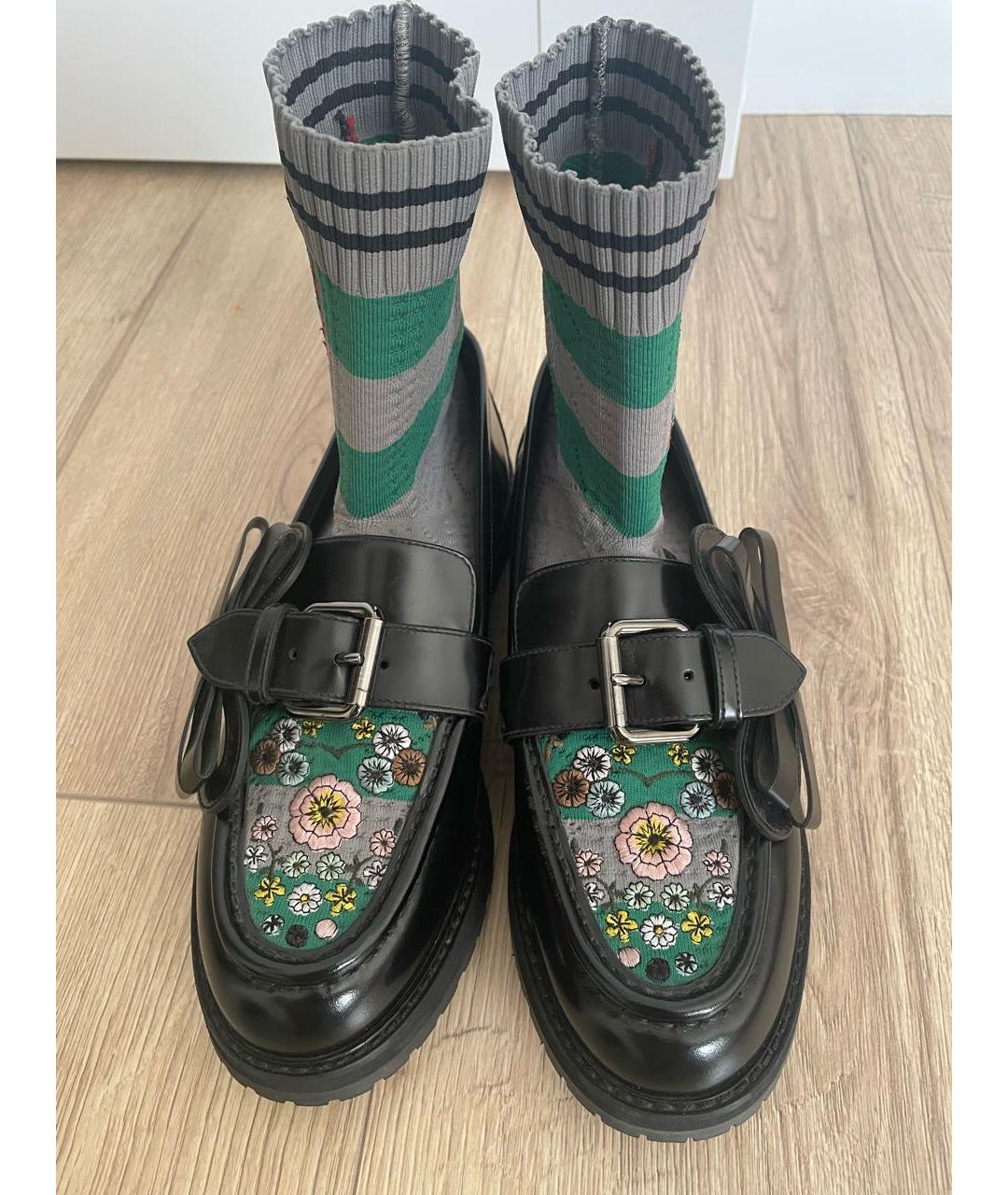 FENDI Черные кожаные лоферы, фото 5