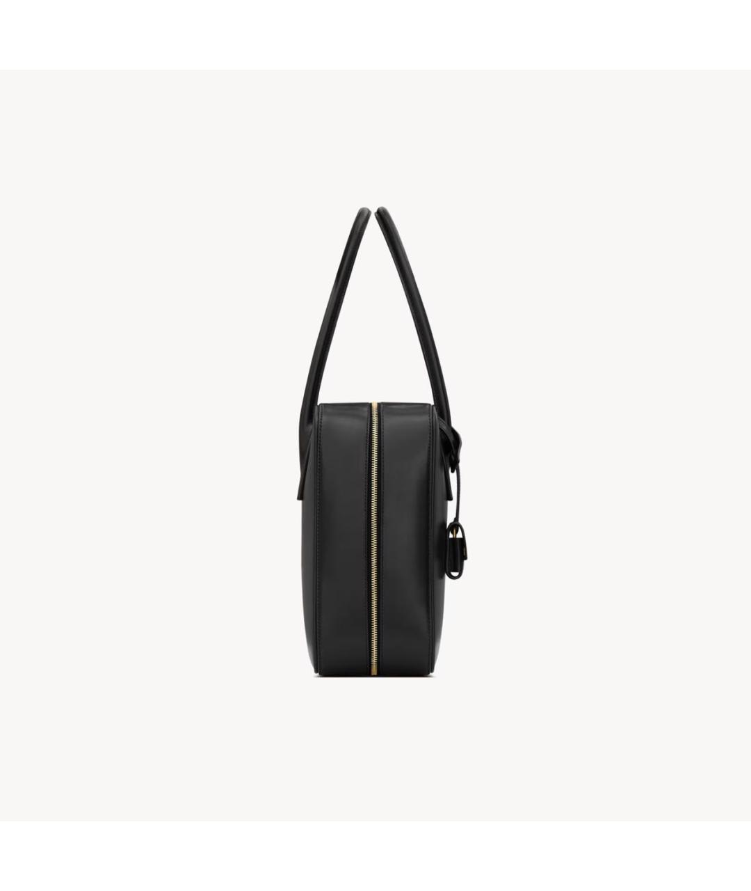 SAINT LAURENT Черная кожаная сумка тоут, фото 3