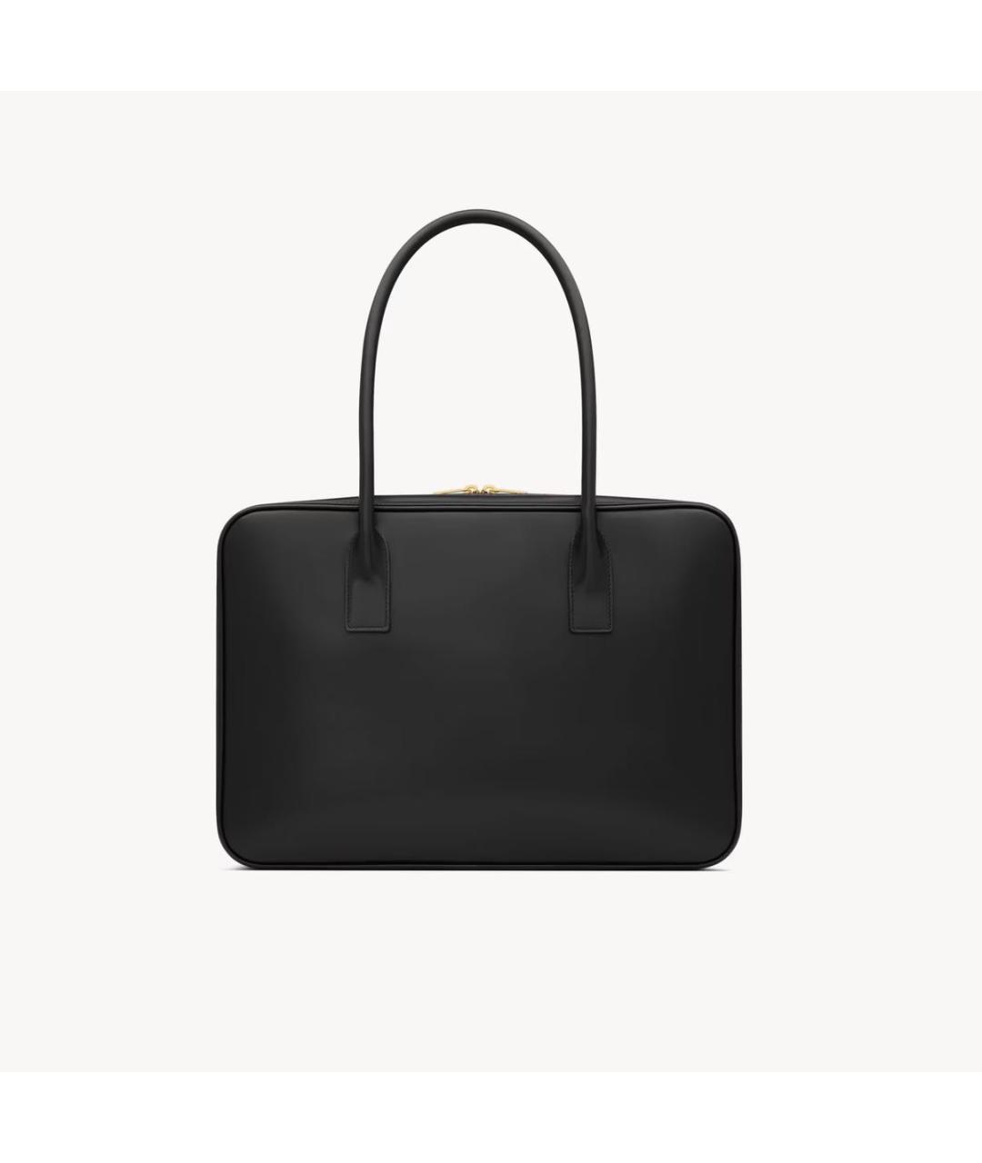SAINT LAURENT Черная кожаная сумка тоут, фото 2