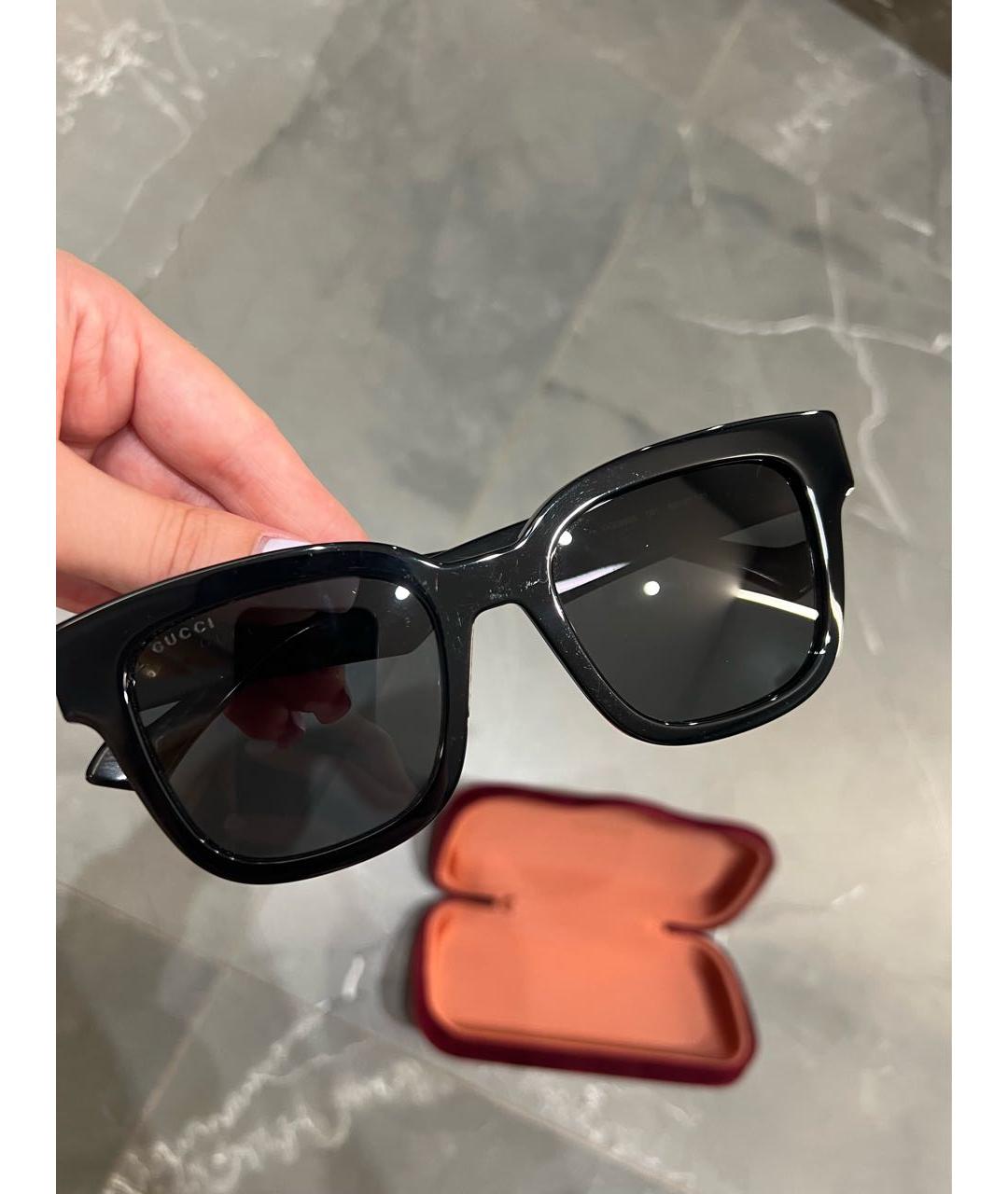 GUCCI Черные пластиковые солнцезащитные очки, фото 9