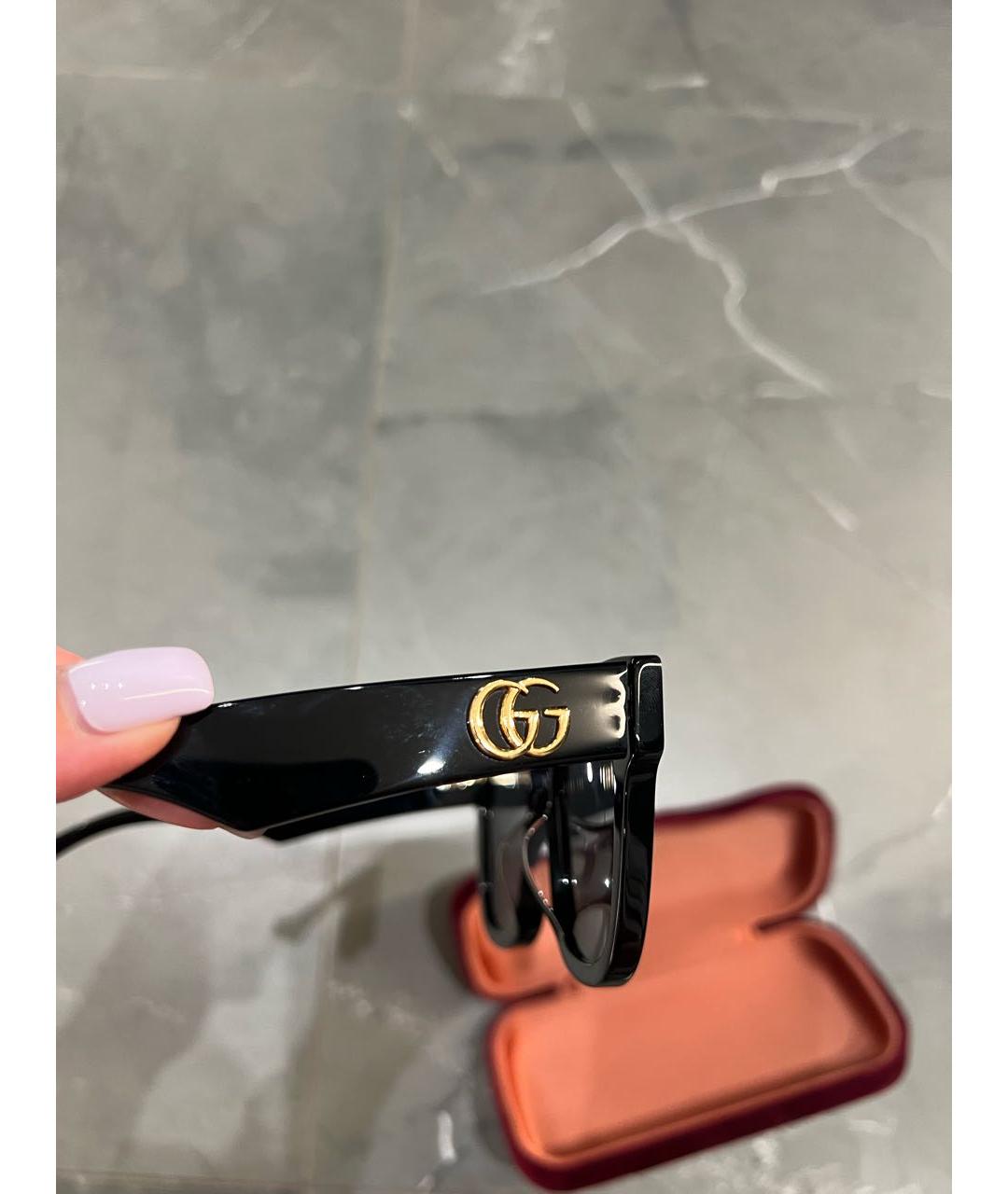 GUCCI Черные пластиковые солнцезащитные очки, фото 3
