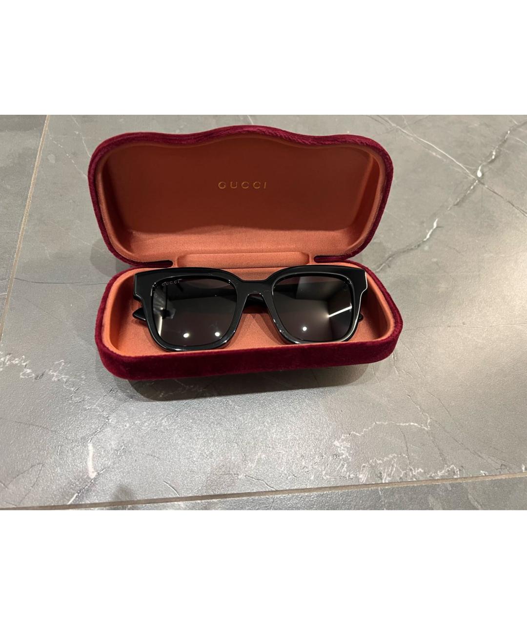 GUCCI Черные пластиковые солнцезащитные очки, фото 2