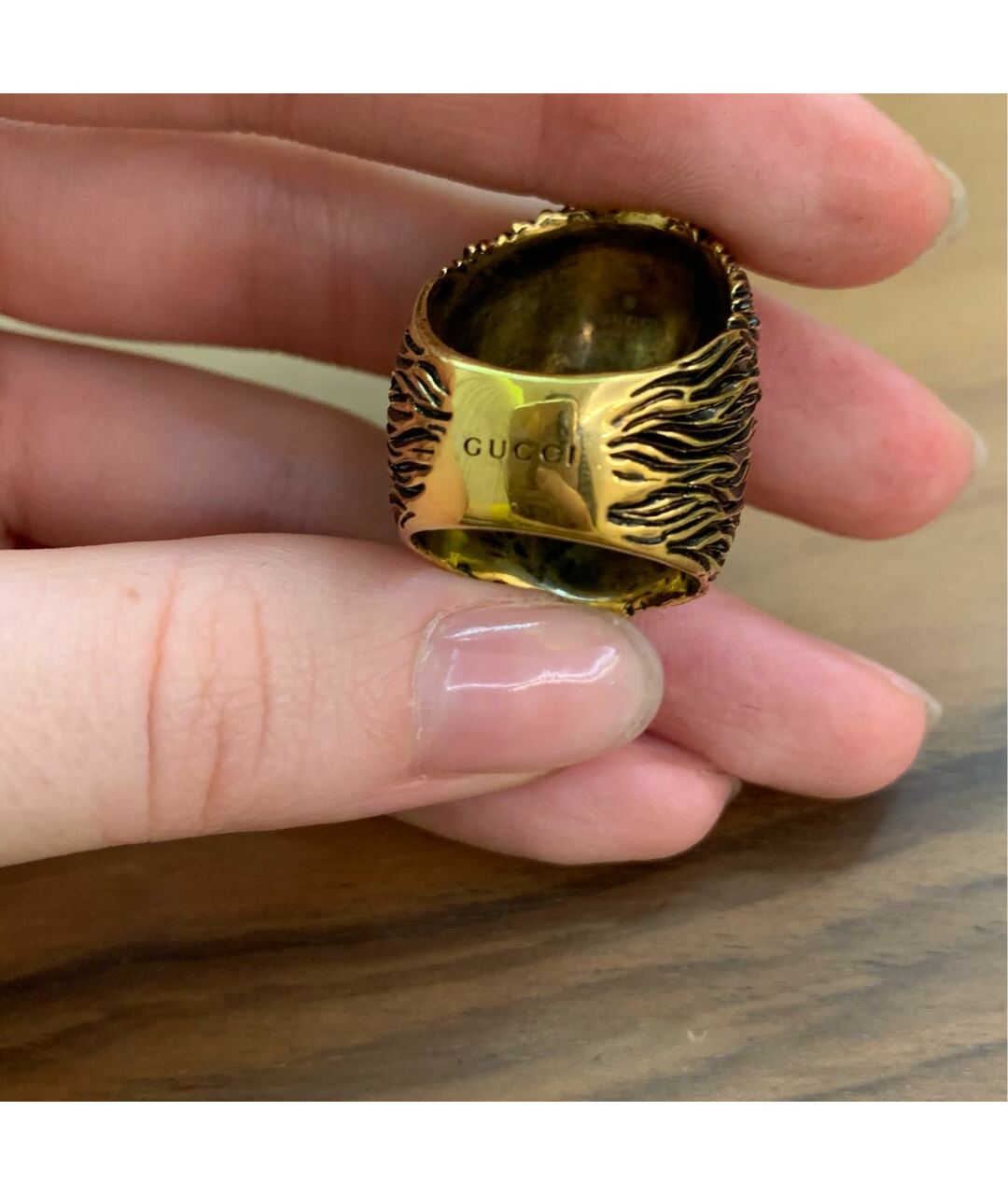 GUCCI Золотое металлическое кольцо, фото 2