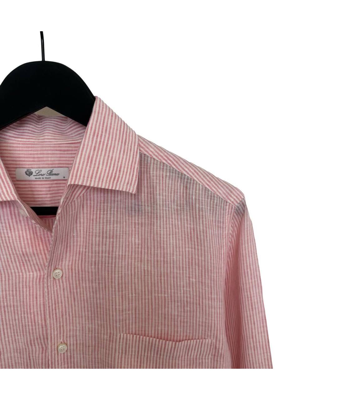 LORO PIANA Розовая льняная кэжуал рубашка, фото 2