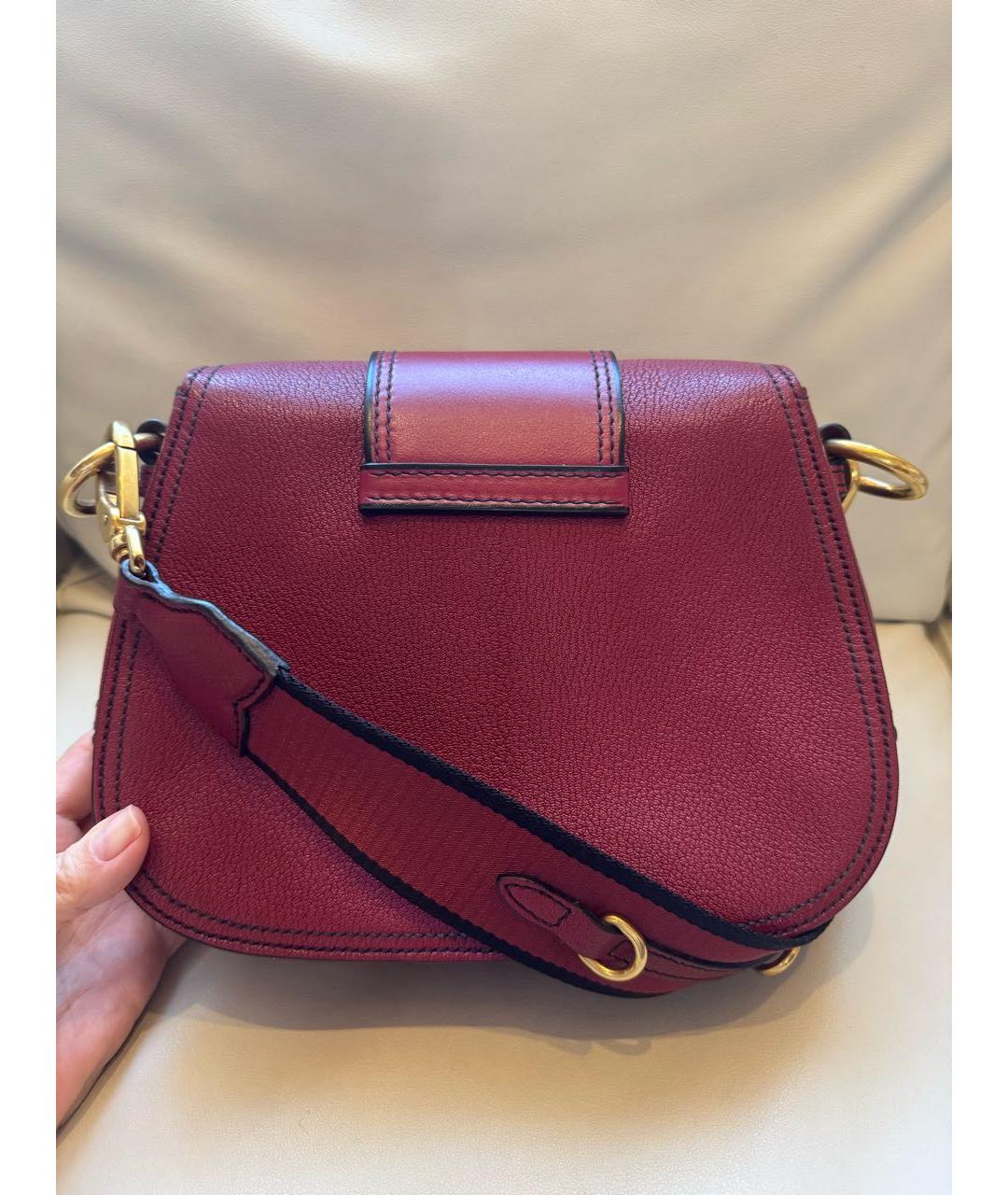 MIU MIU Бордовая кожаная сумка через плечо, фото 3