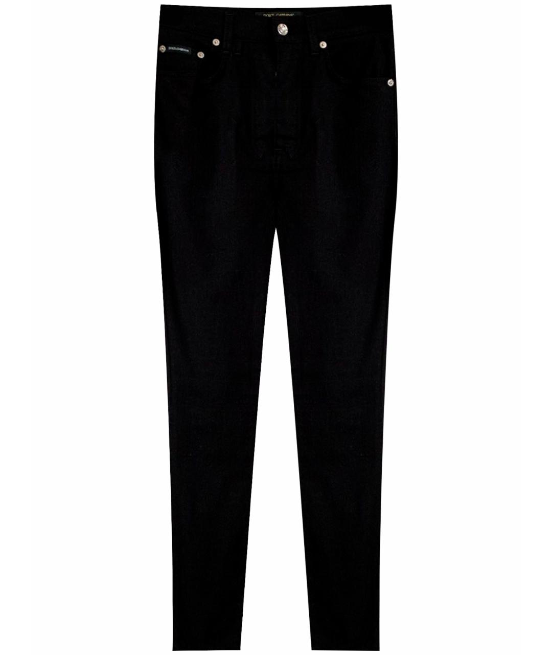 DOLCE&GABBANA Черные хлопковые прямые джинсы, фото 1