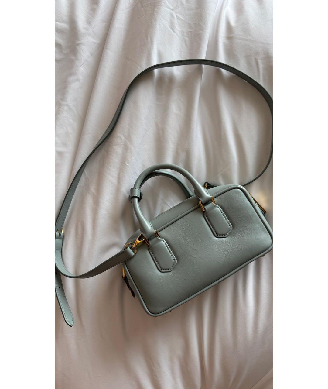 MIU MIU Голубая кожаная сумка через плечо, фото 2