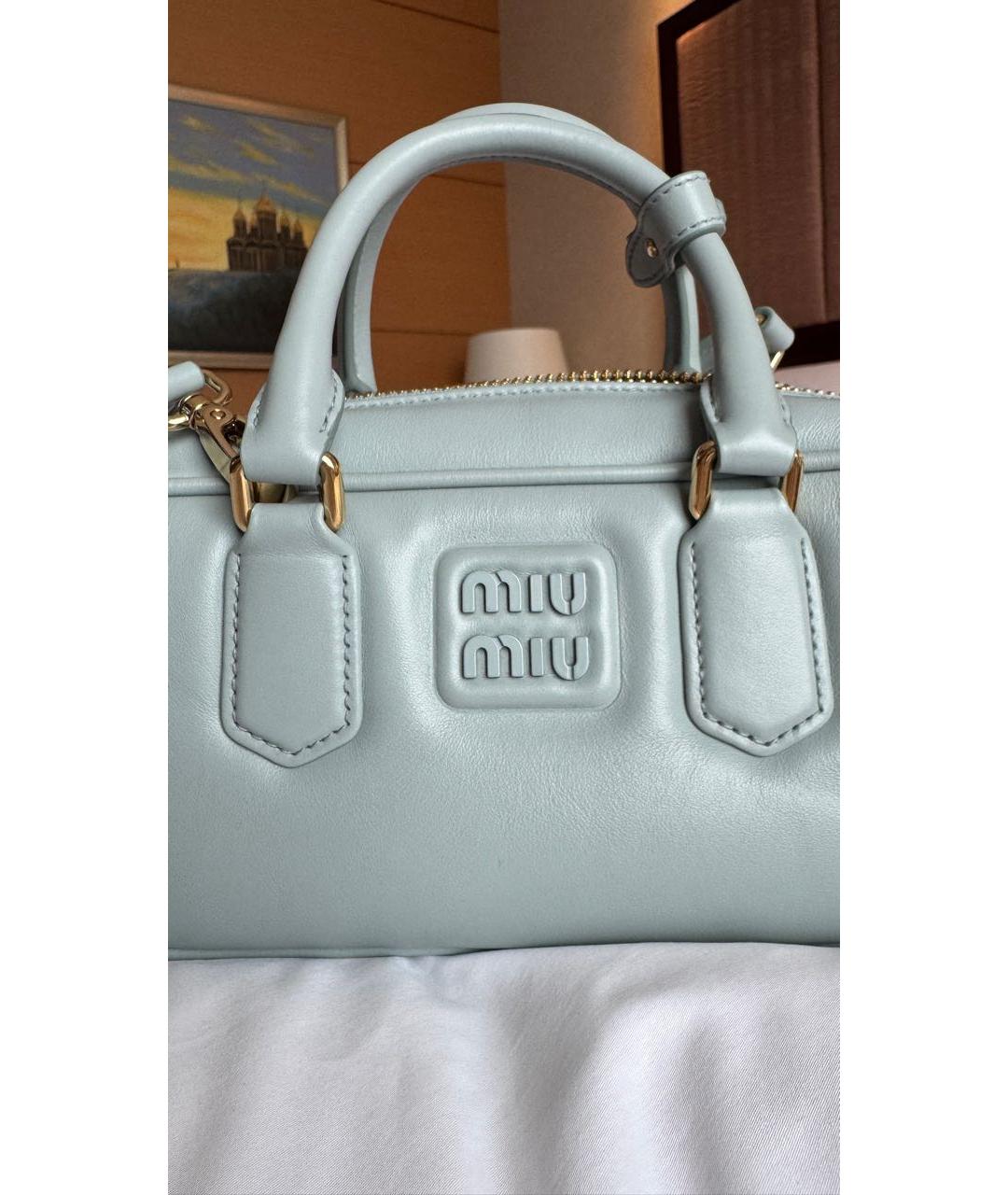 MIU MIU Голубая кожаная сумка через плечо, фото 4