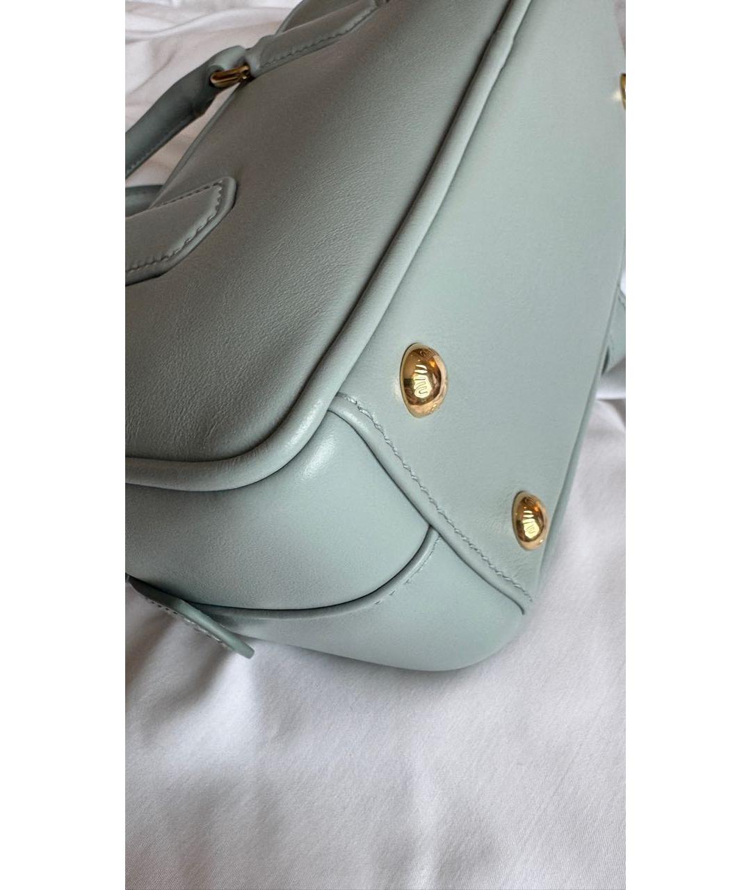 MIU MIU Голубая кожаная сумка через плечо, фото 3