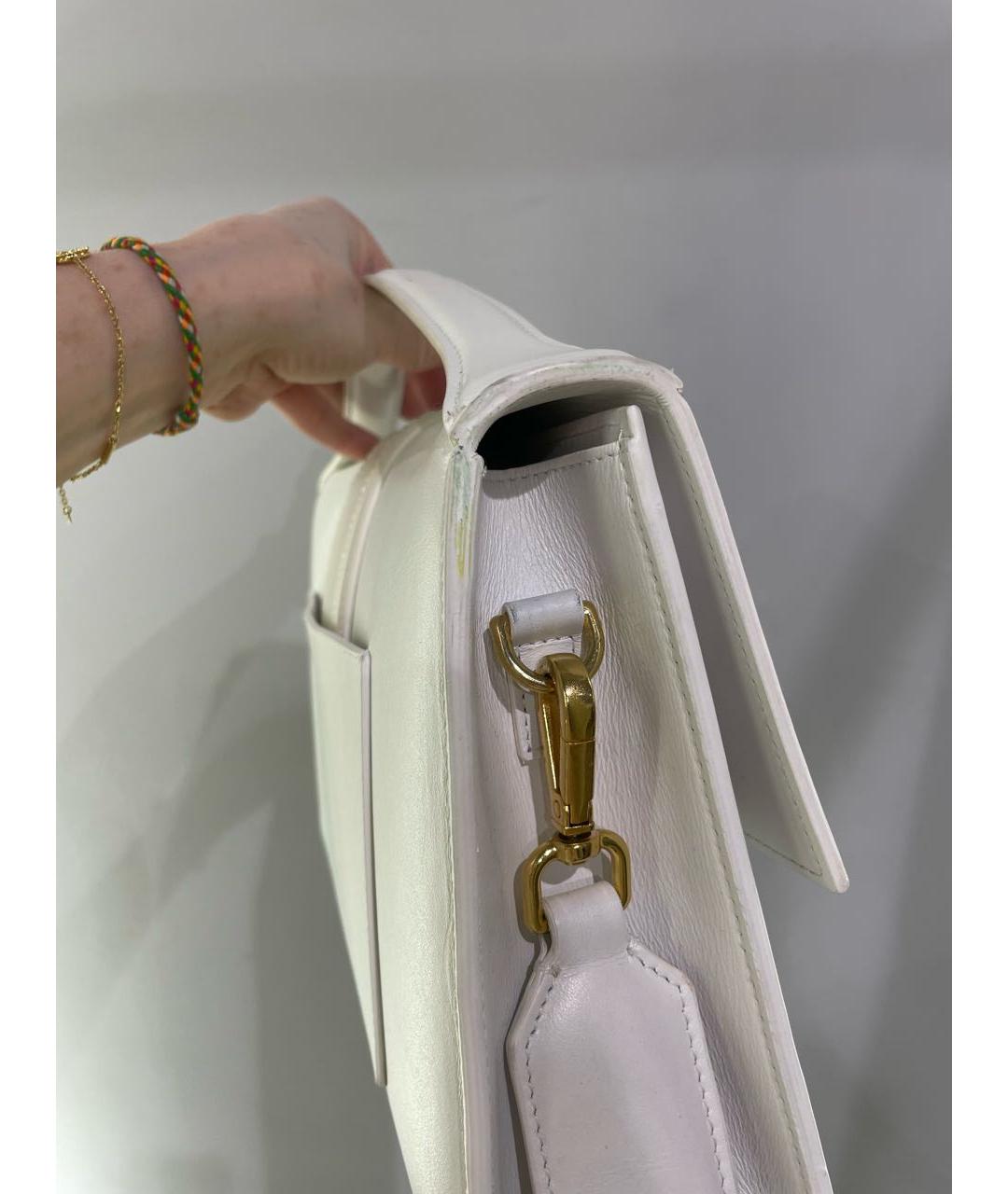 JACQUEMUS Белая кожаная сумка с короткими ручками, фото 8