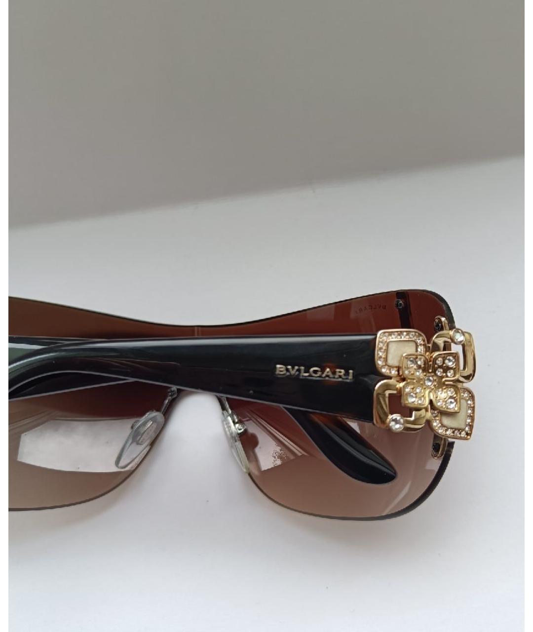 BVLGARI Коричневые пластиковые солнцезащитные очки, фото 3
