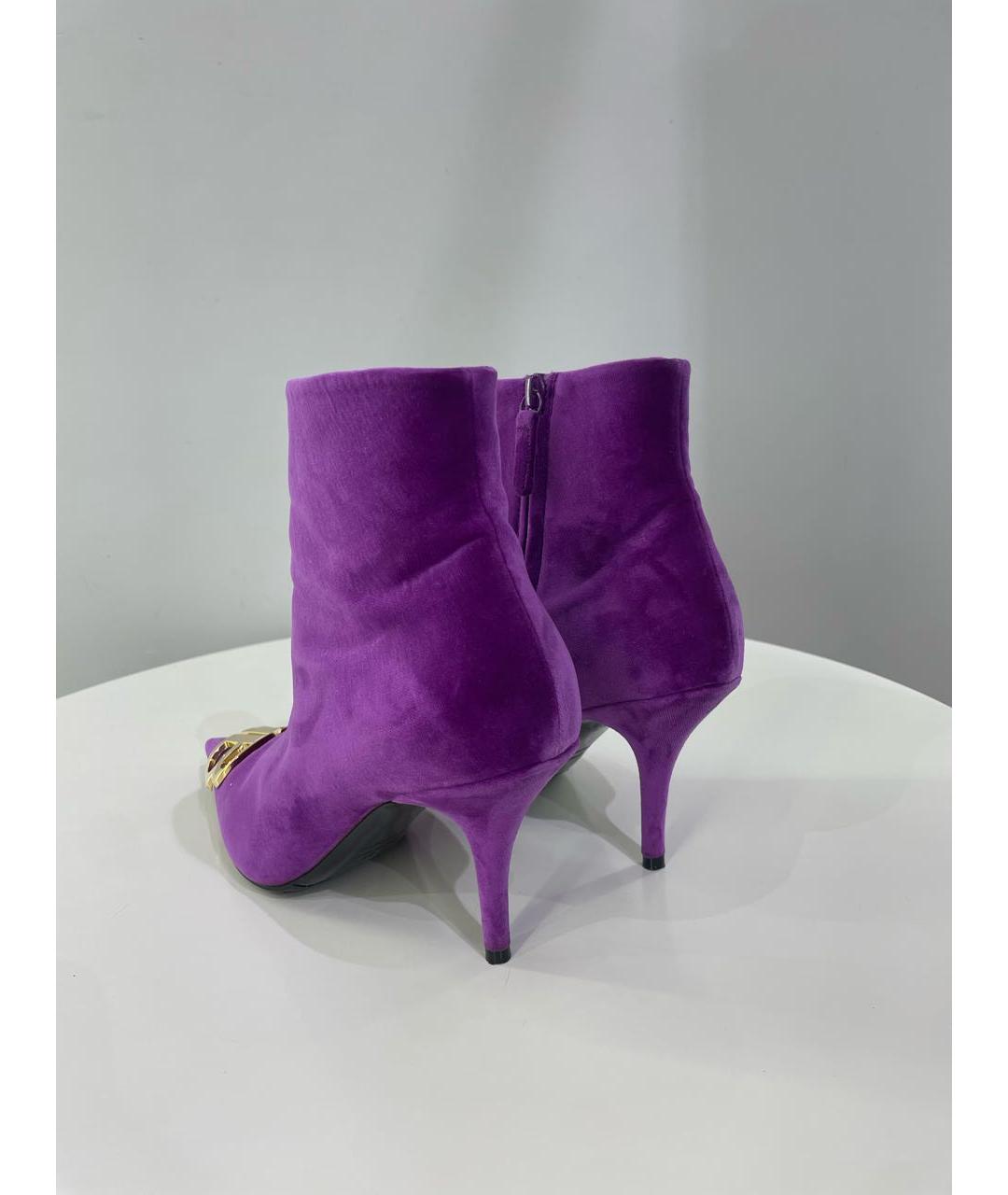 BALENCIAGA Фиолетовые бархатные ботильоны, фото 5
