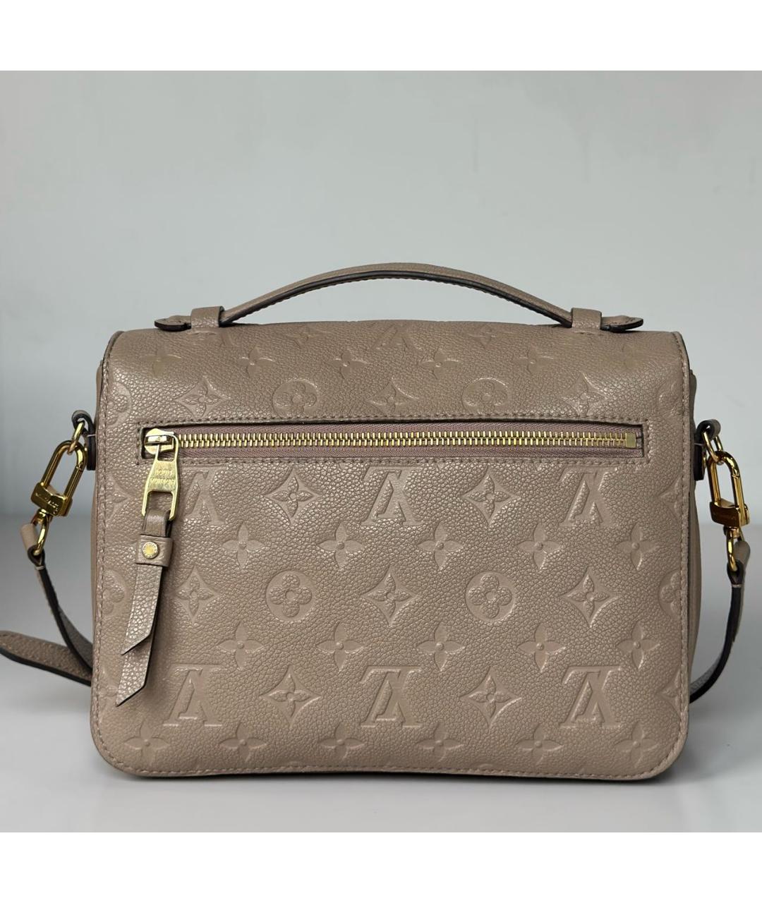 LOUIS VUITTON Бежевая кожаная сумка через плечо, фото 3