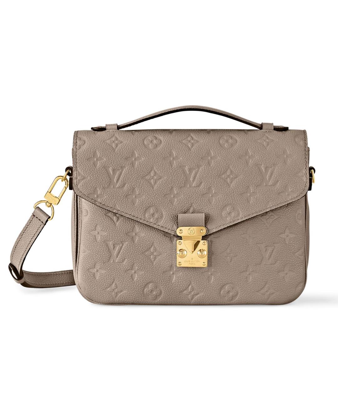 LOUIS VUITTON Бежевая кожаная сумка через плечо, фото 9