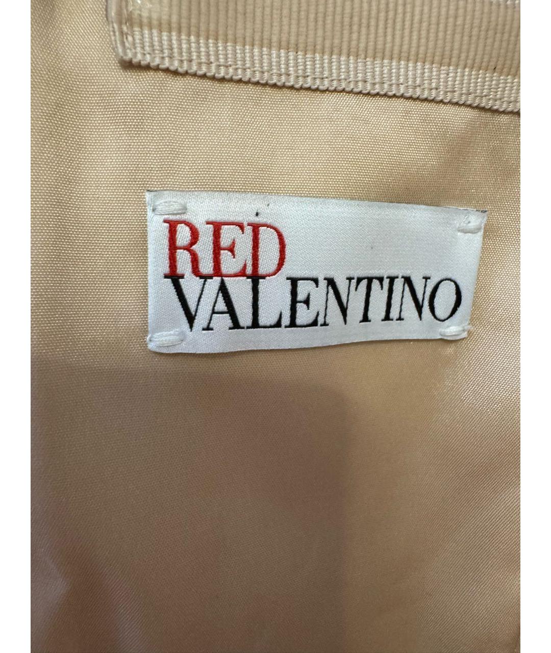 RED VALENTINO Бежевое полиэстеровое коктейльное платье, фото 3