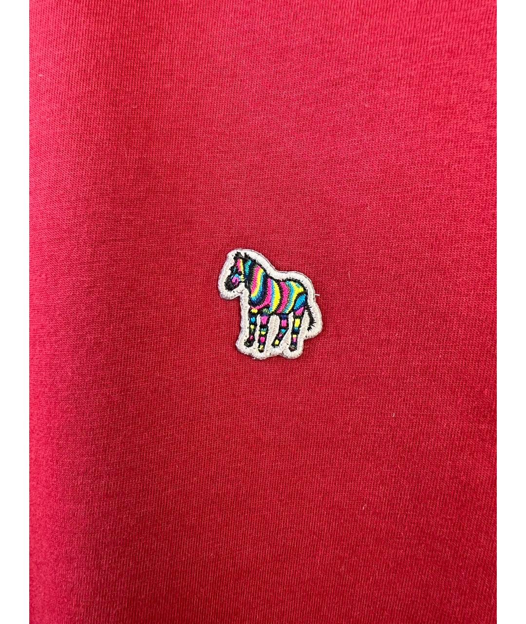 PAUL SMITH Бордовая хлопковая футболка, фото 2