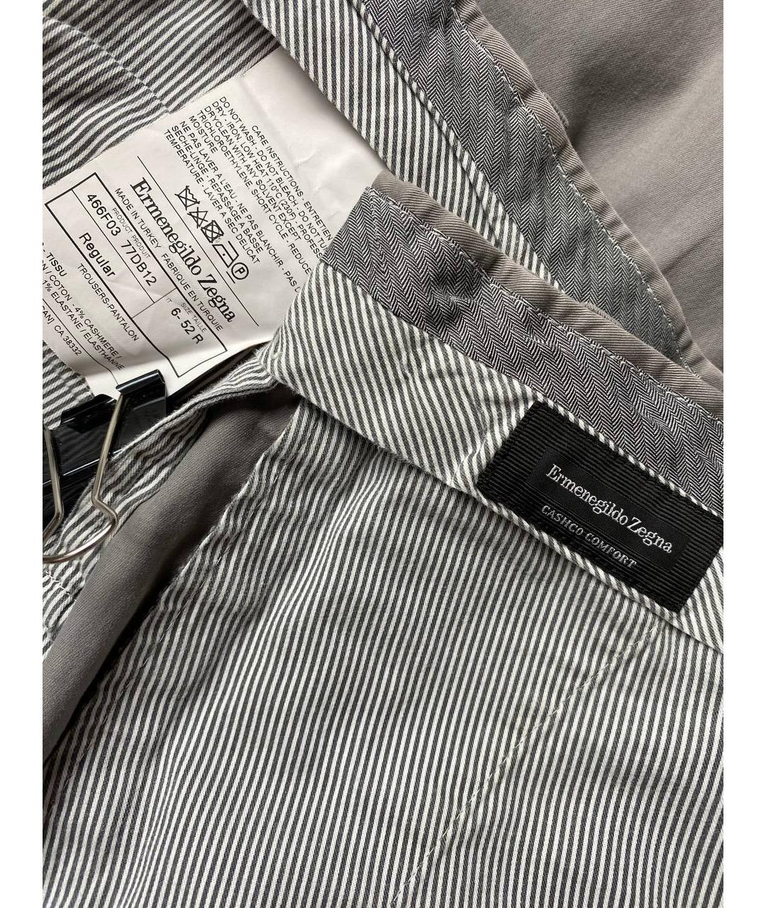 ERMENEGILDO ZEGNA XXX Серые хлопковые повседневные брюки, фото 5