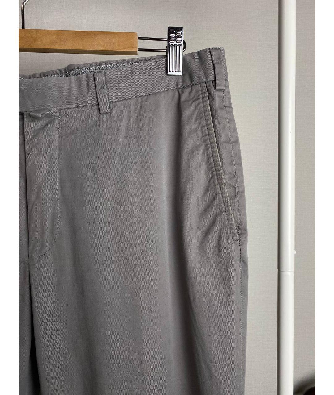 ERMENEGILDO ZEGNA XXX Серые хлопковые повседневные брюки, фото 4