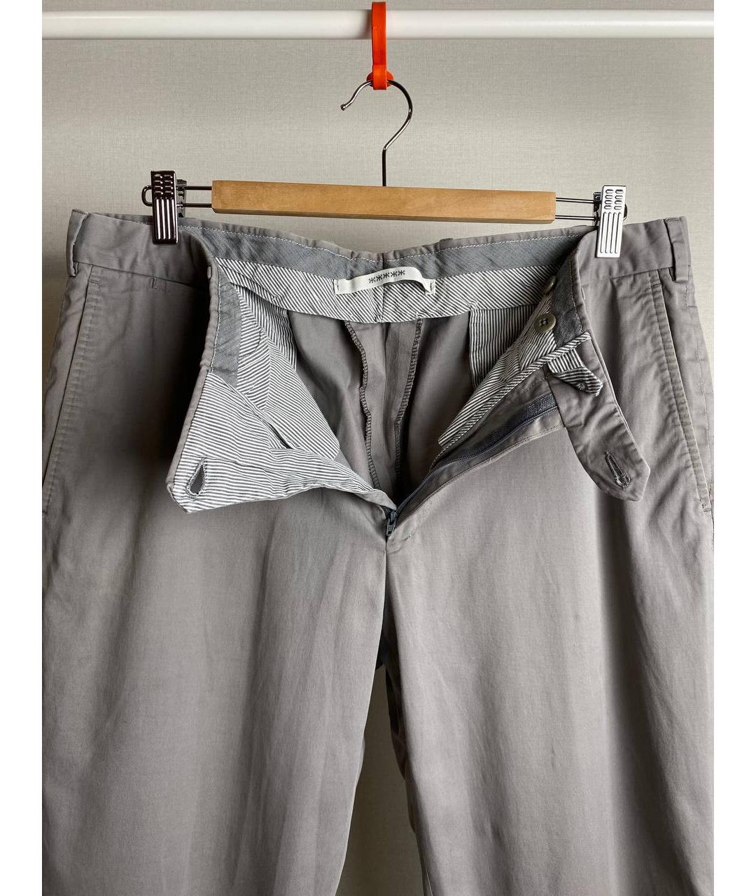ERMENEGILDO ZEGNA XXX Серые хлопковые повседневные брюки, фото 3
