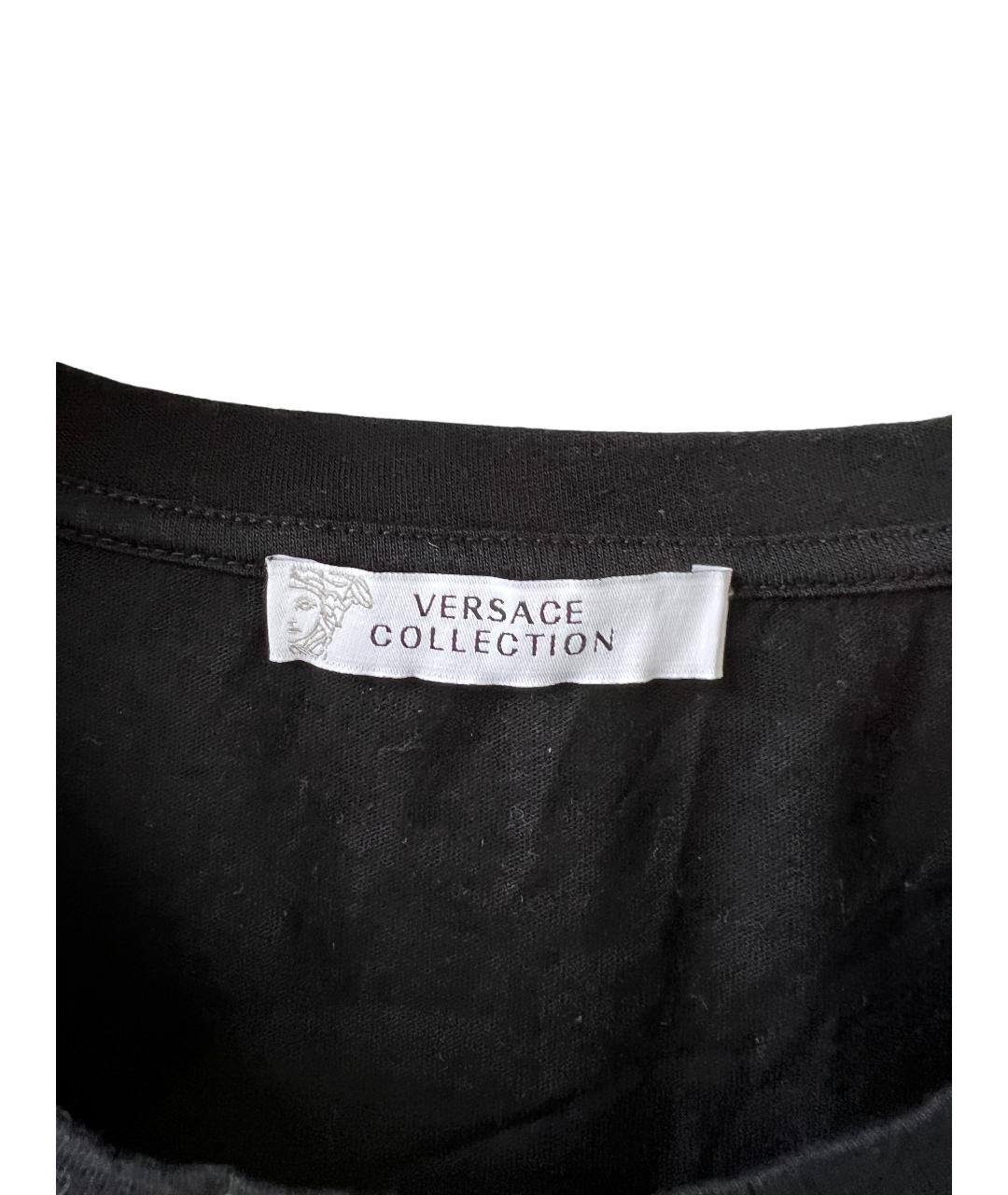 VERSACE COLLECTION Черная хлопковая футболка, фото 3