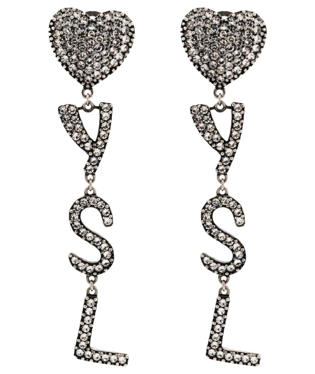 SAINT LAURENT Серебряные металлические серьги, фото 1