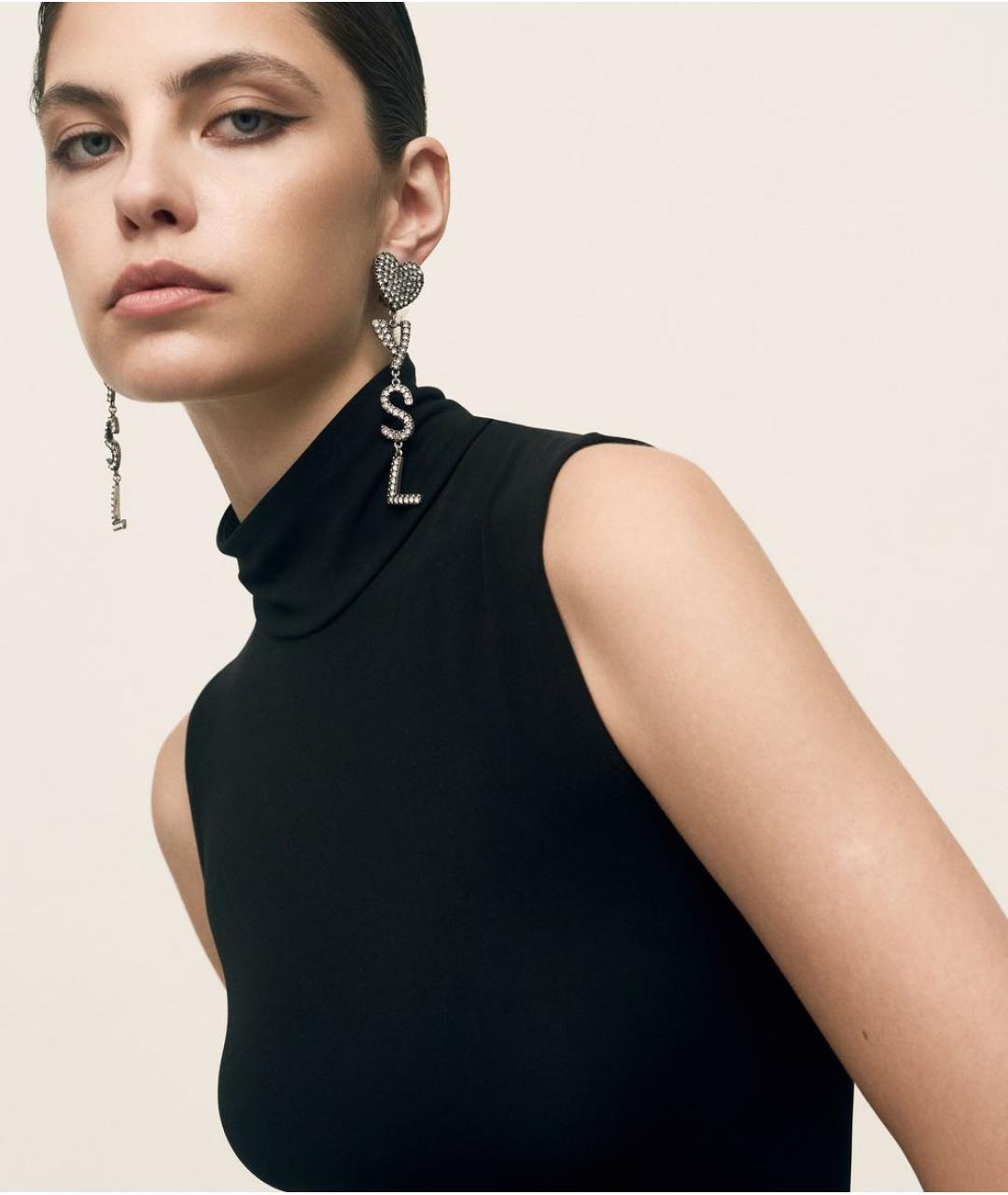 SAINT LAURENT Серебряные металлические серьги, фото 3