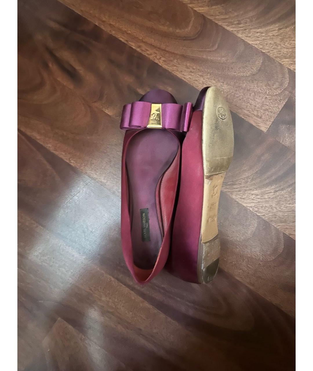 LOUIS VUITTON Фиолетовые бархатные балетки, фото 4