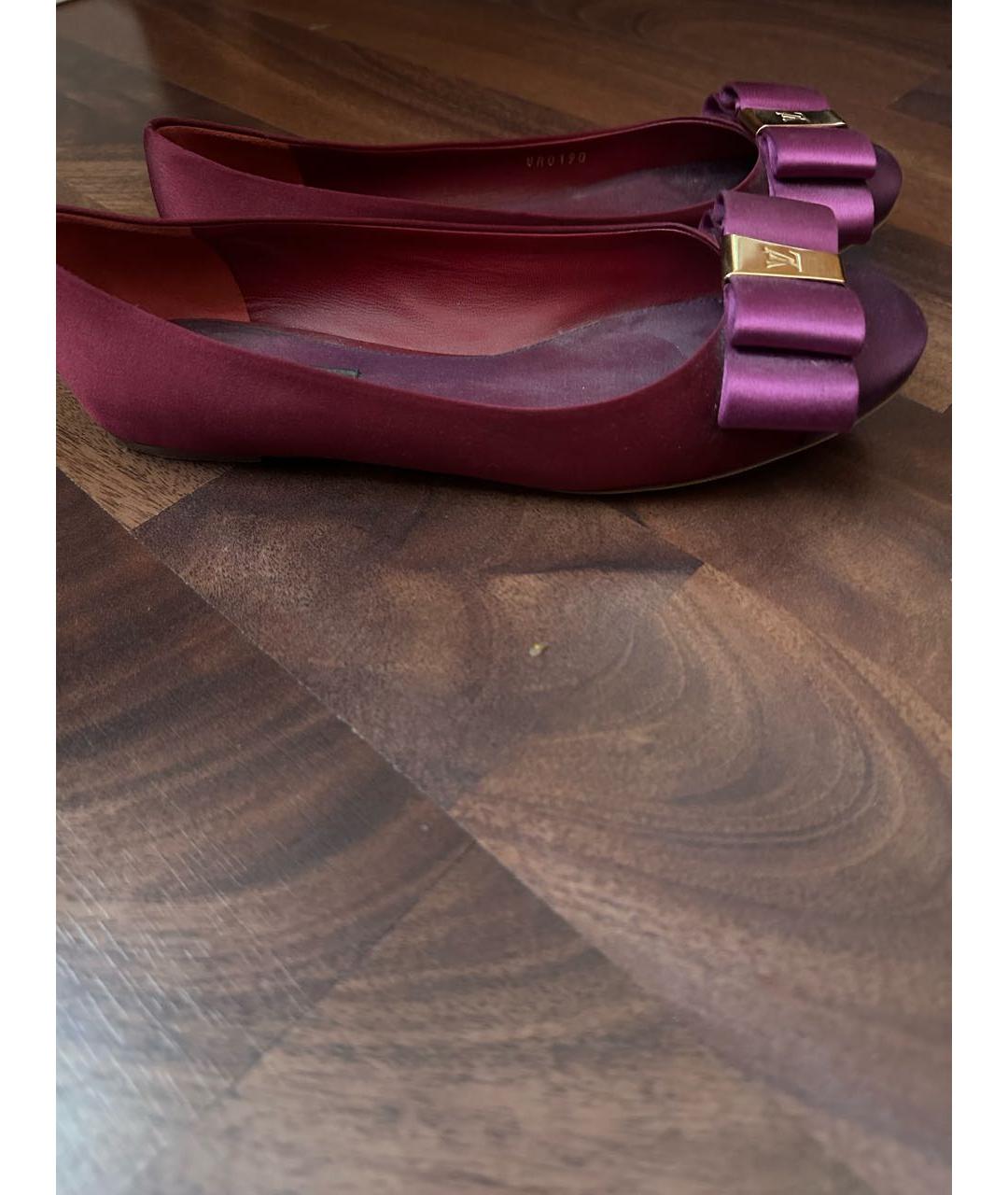LOUIS VUITTON Фиолетовые бархатные балетки, фото 5