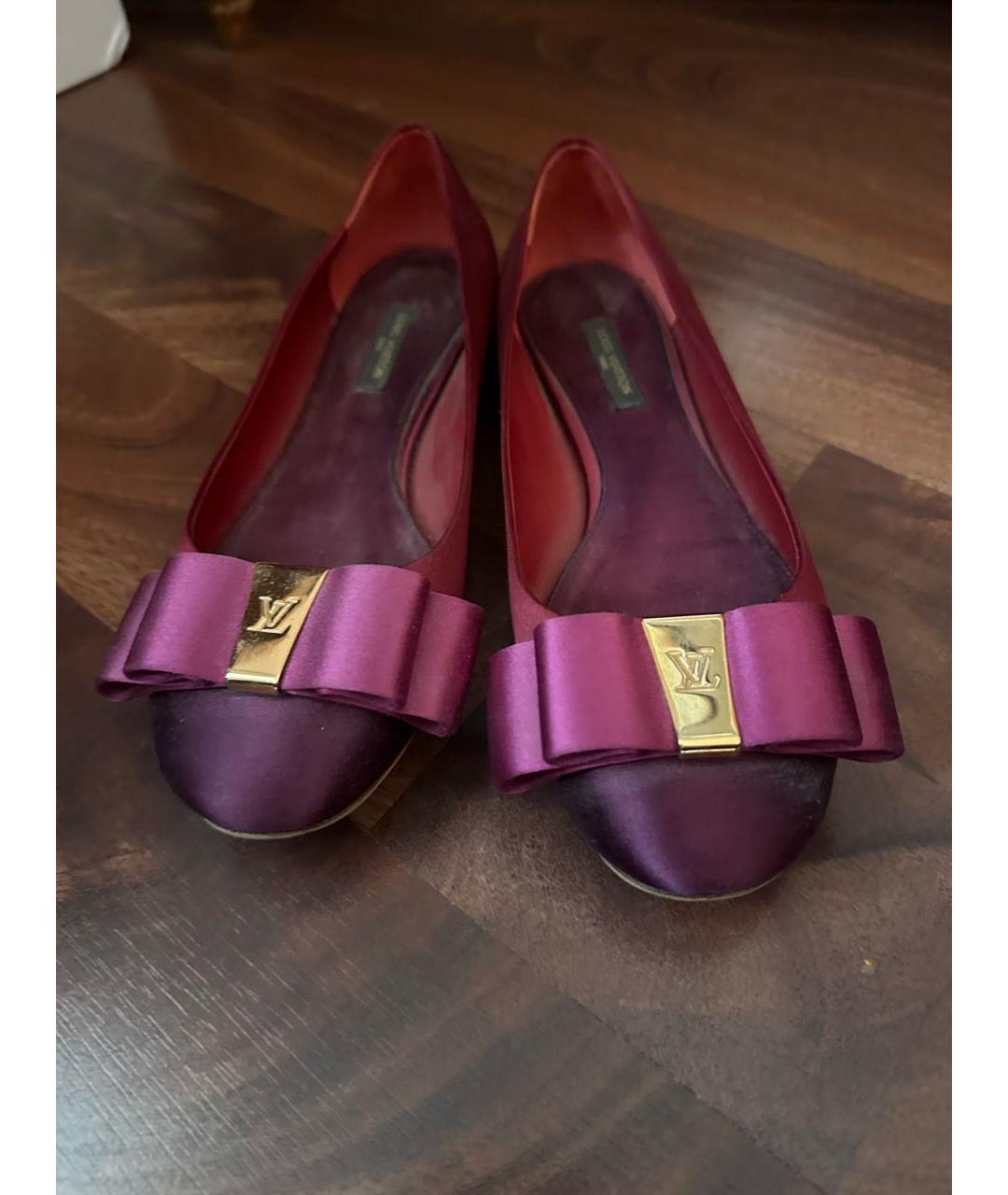 LOUIS VUITTON Фиолетовые бархатные балетки, фото 3