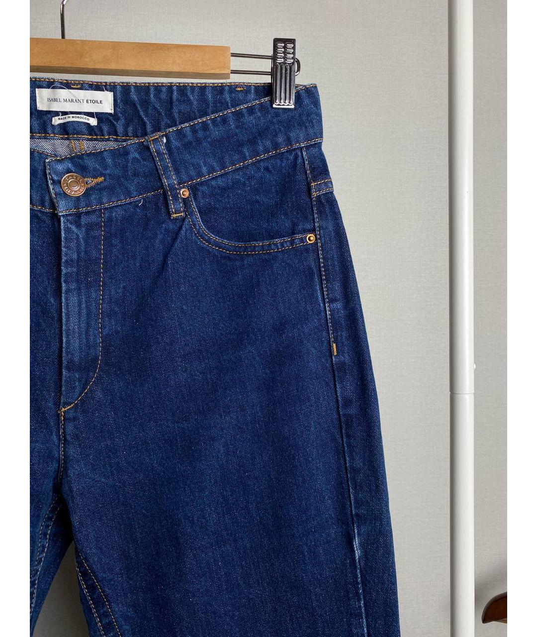 ISABEL MARANT ETOILE Синие хлопковые прямые джинсы, фото 4