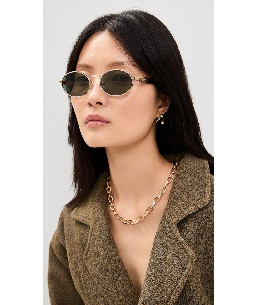 PRADA Черные металлические солнцезащитные очки, фото 3