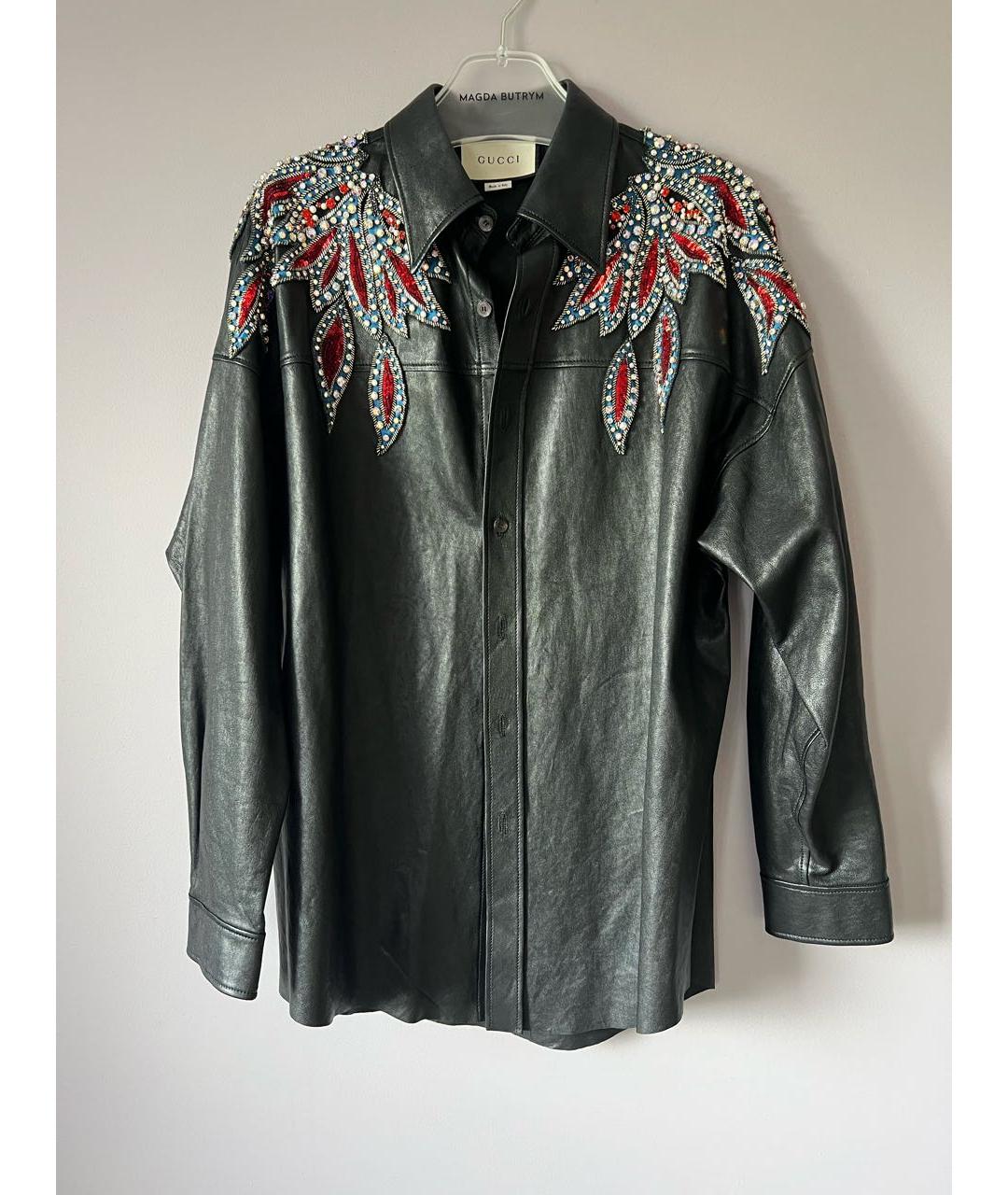 GUCCI Черная кожаная рубашка, фото 9