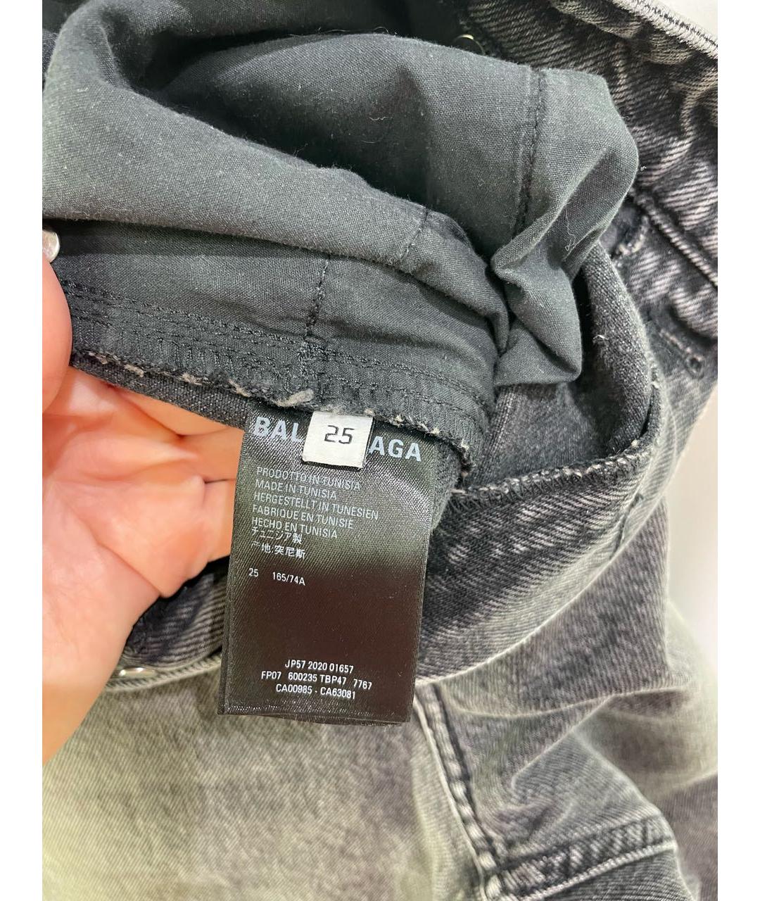 BALENCIAGA Антрацитовые хлопковые прямые джинсы, фото 6
