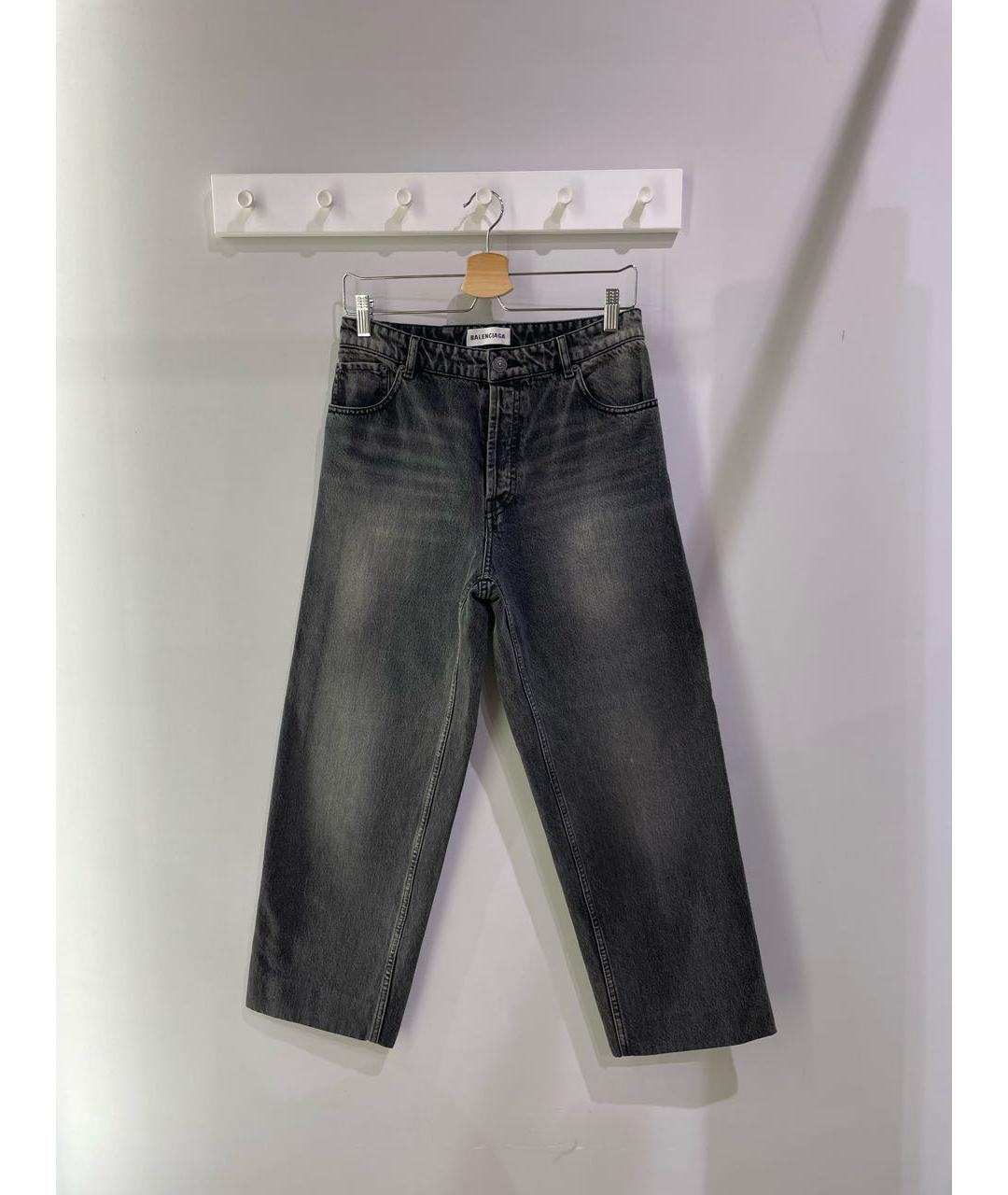 BALENCIAGA Антрацитовые хлопковые прямые джинсы, фото 7