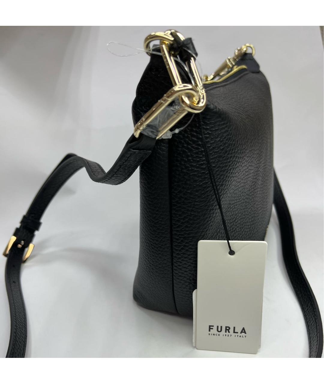 FURLA Черная кожаная сумка через плечо, фото 4