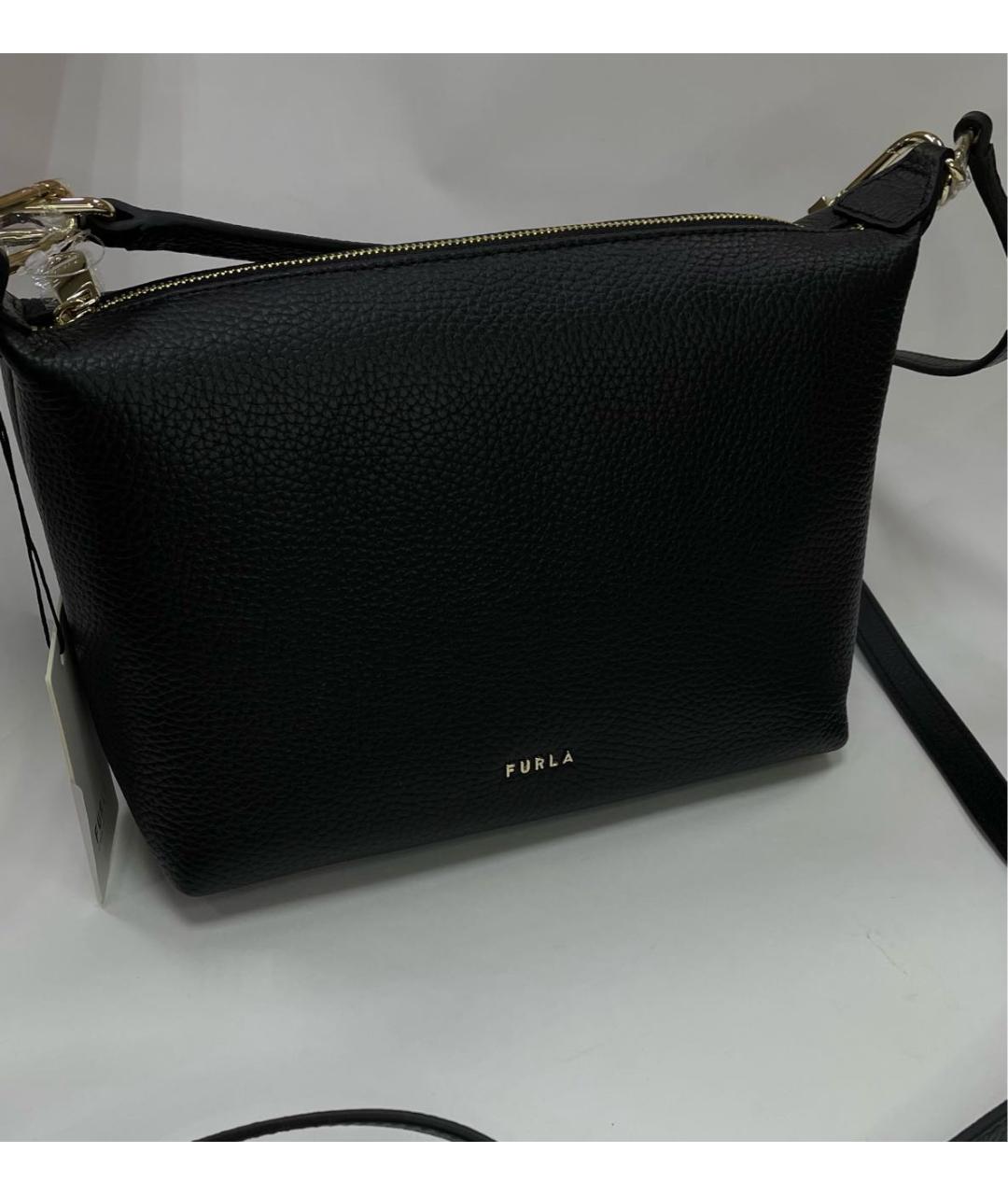FURLA Черная кожаная сумка через плечо, фото 2